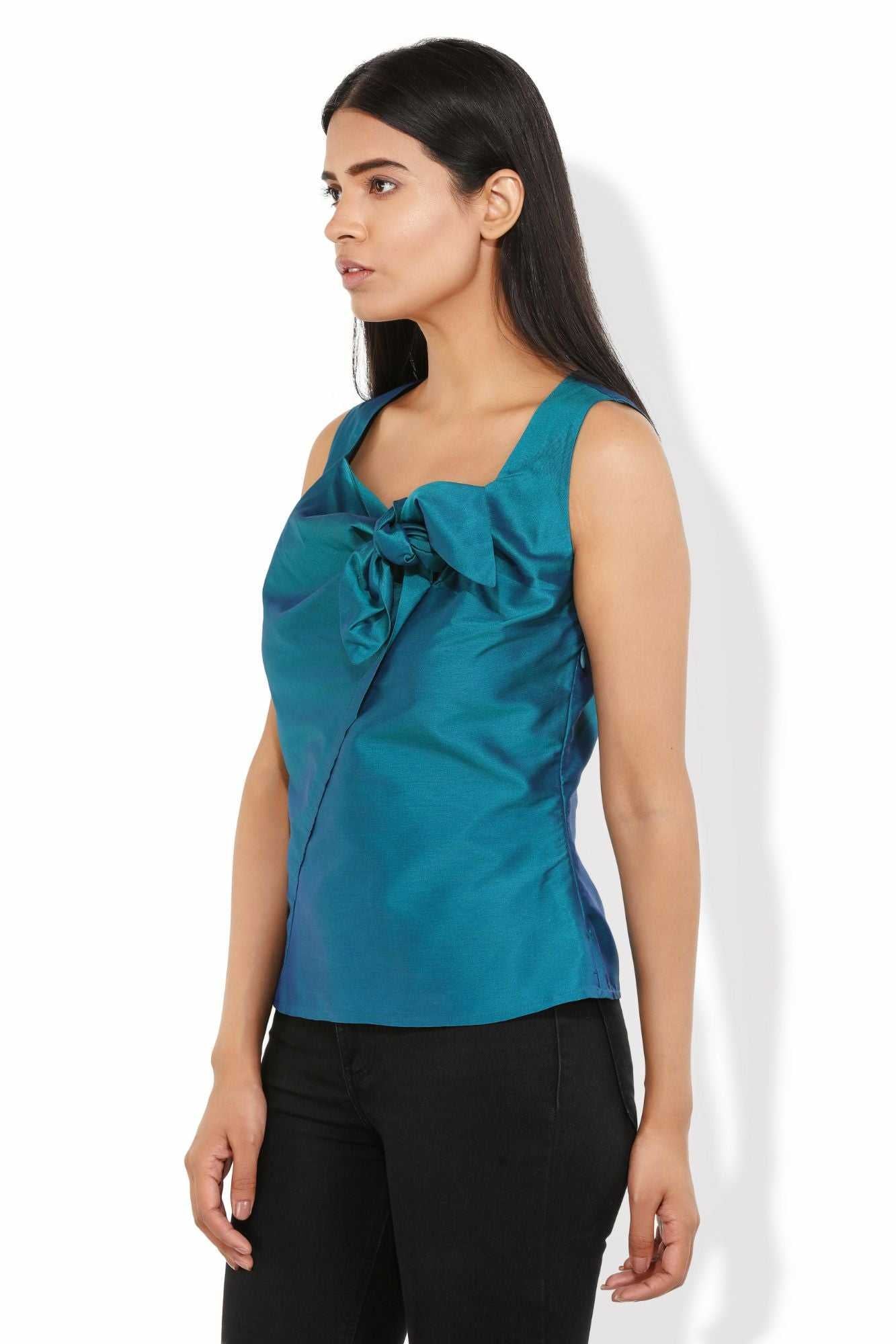bowie knotted taffeta top