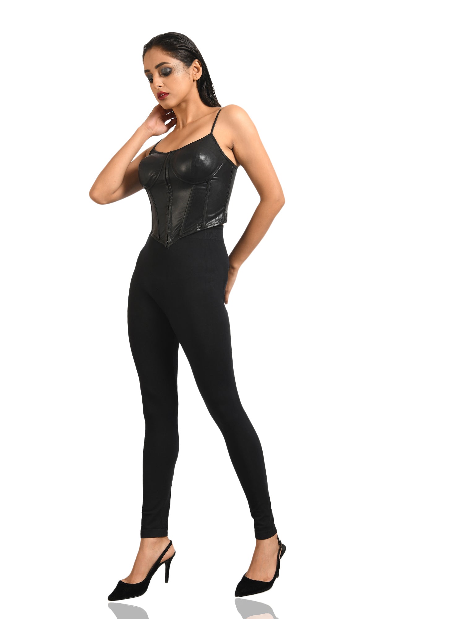 black metallic corset