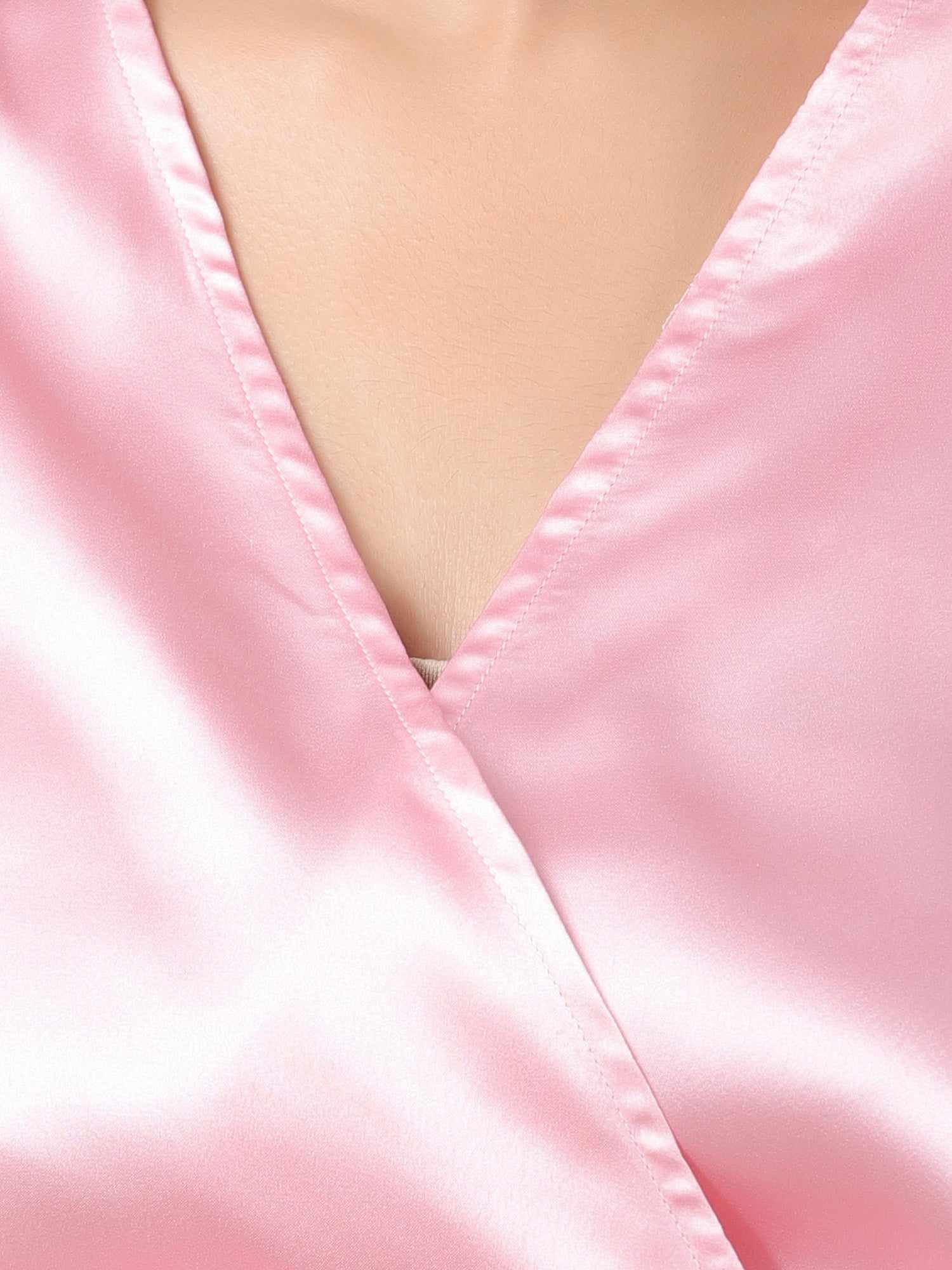 folksy blush pink satiny crop top
