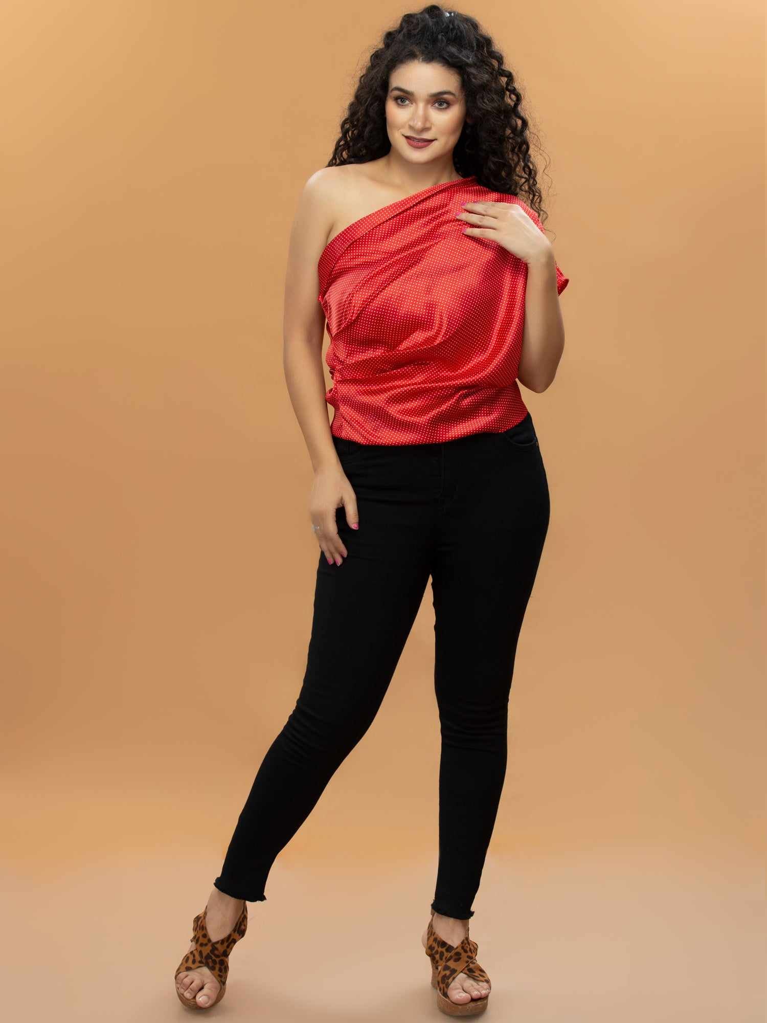 shiny satin ruched top  