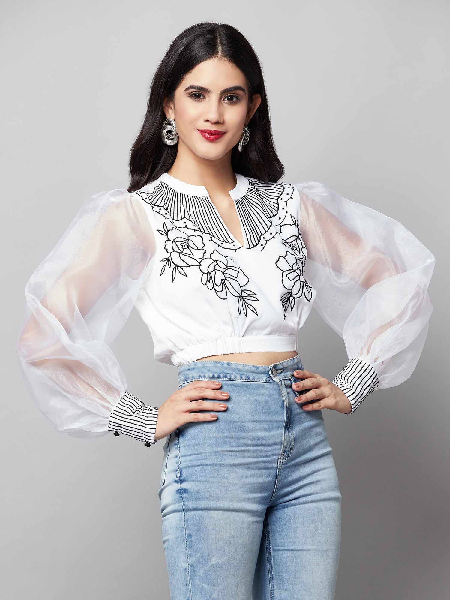 ivory noir intricacy top
