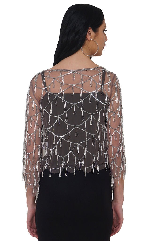 silver beads shrug  