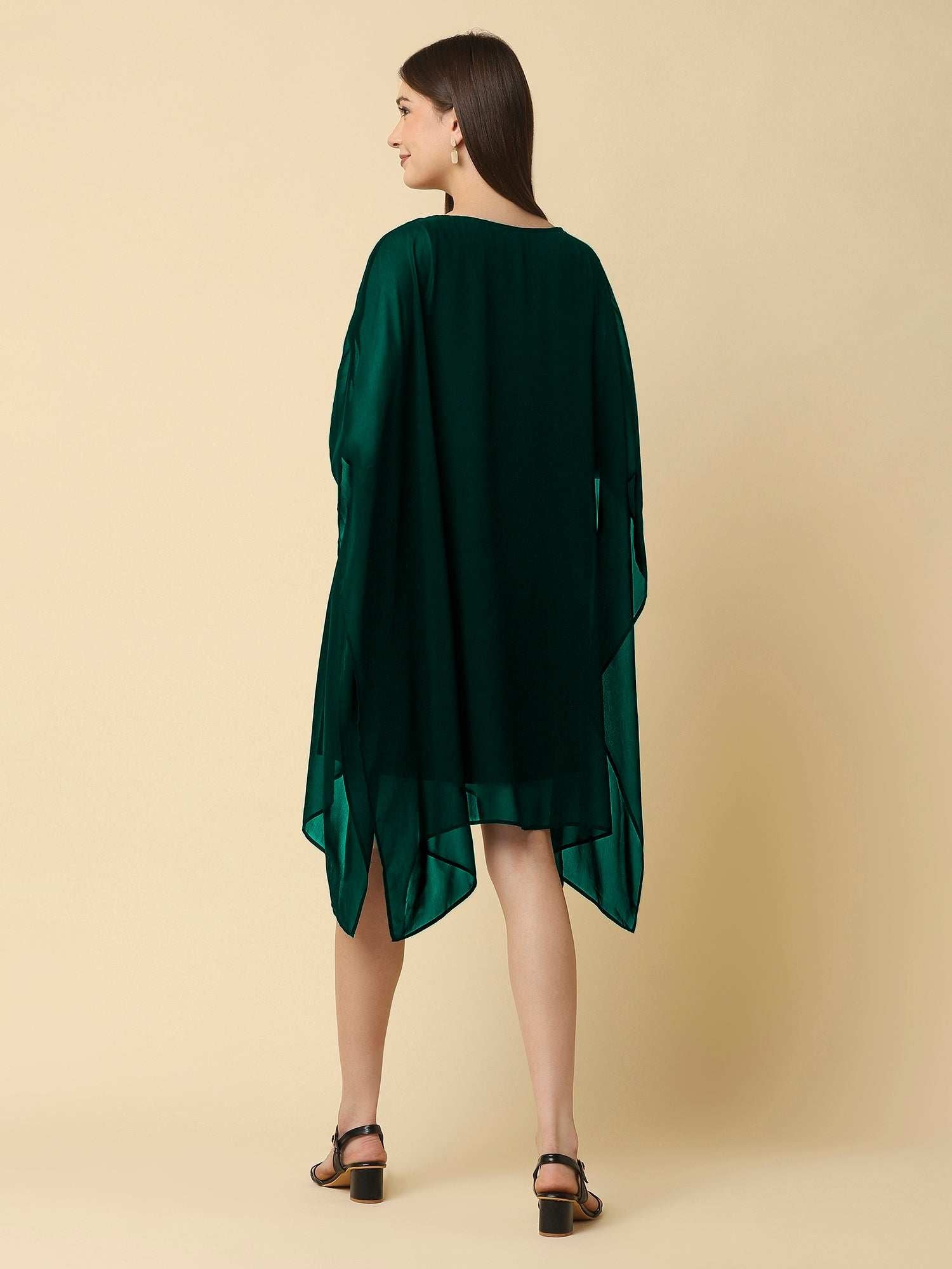 green kaftan dress