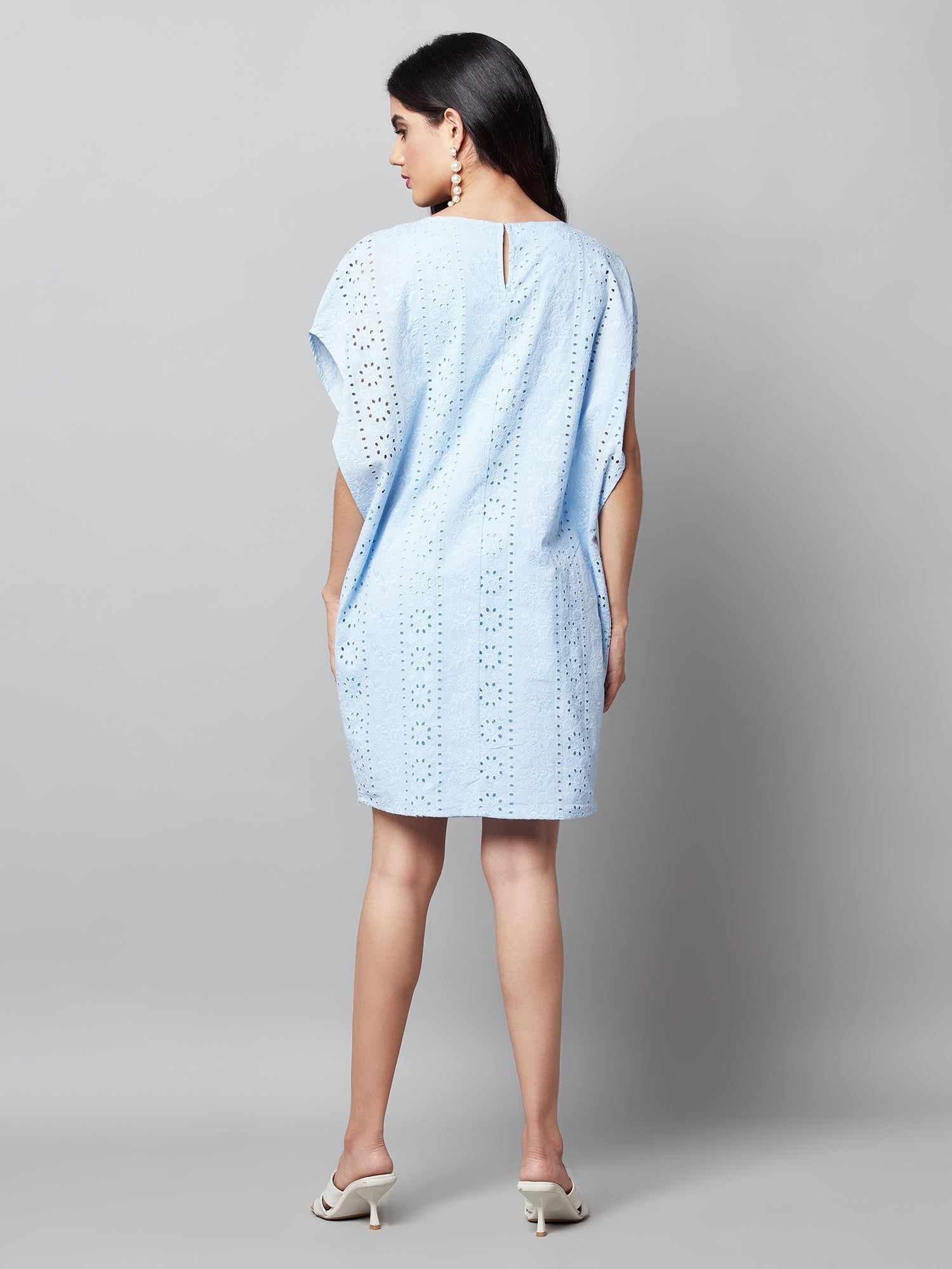 schiffli cape dress