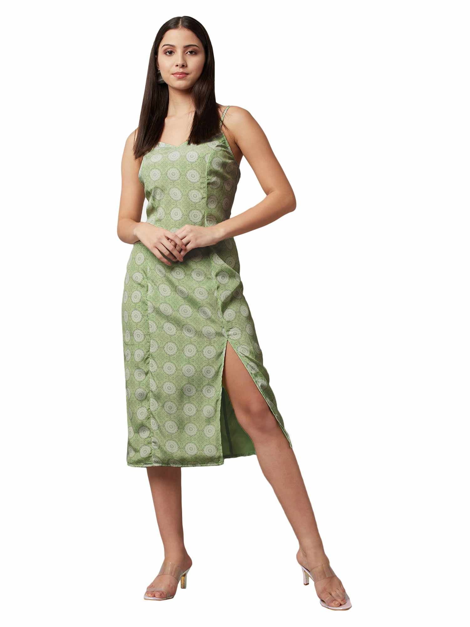 floral side slit dress  