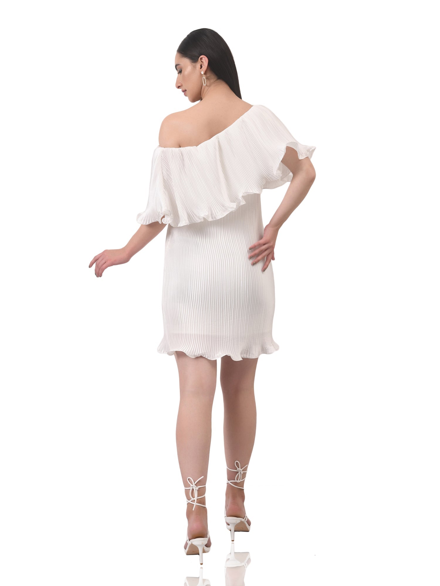 imaginative pleated white dress