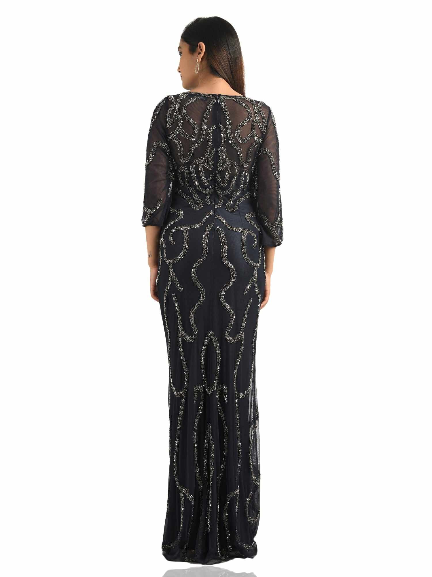 ever pretty embellished navy gown