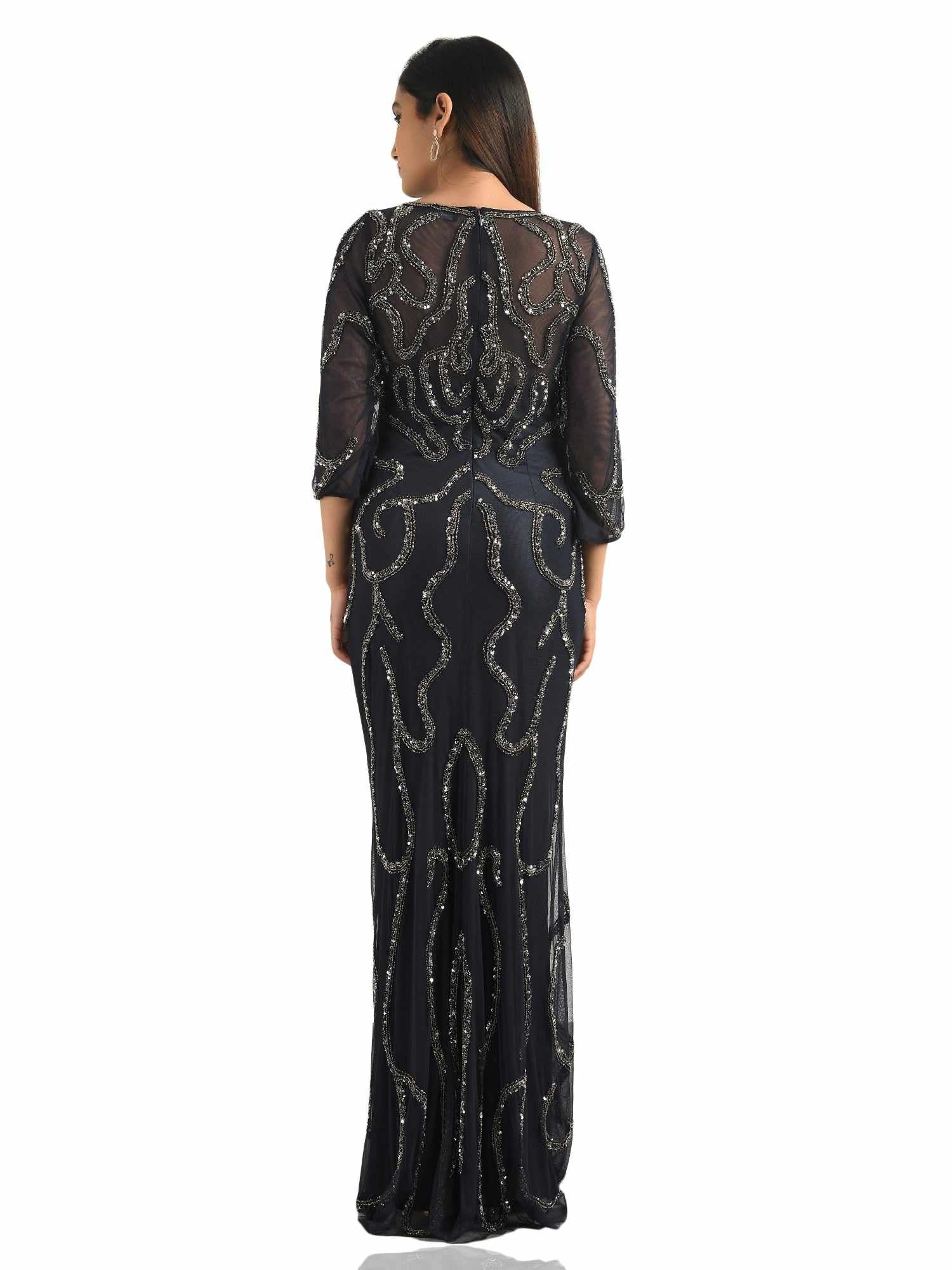 ever pretty embellished navy gown