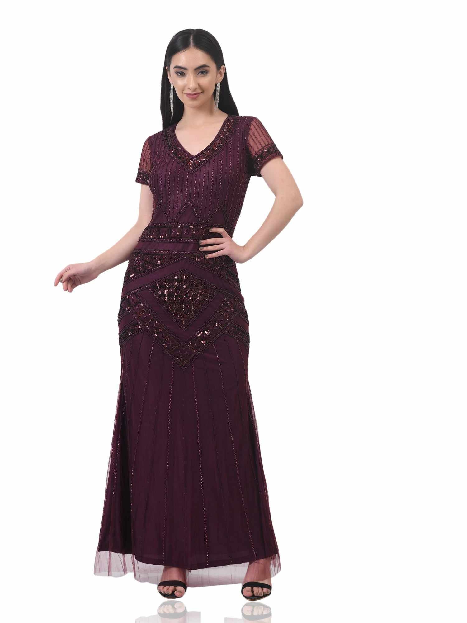desert wine embellished gown
