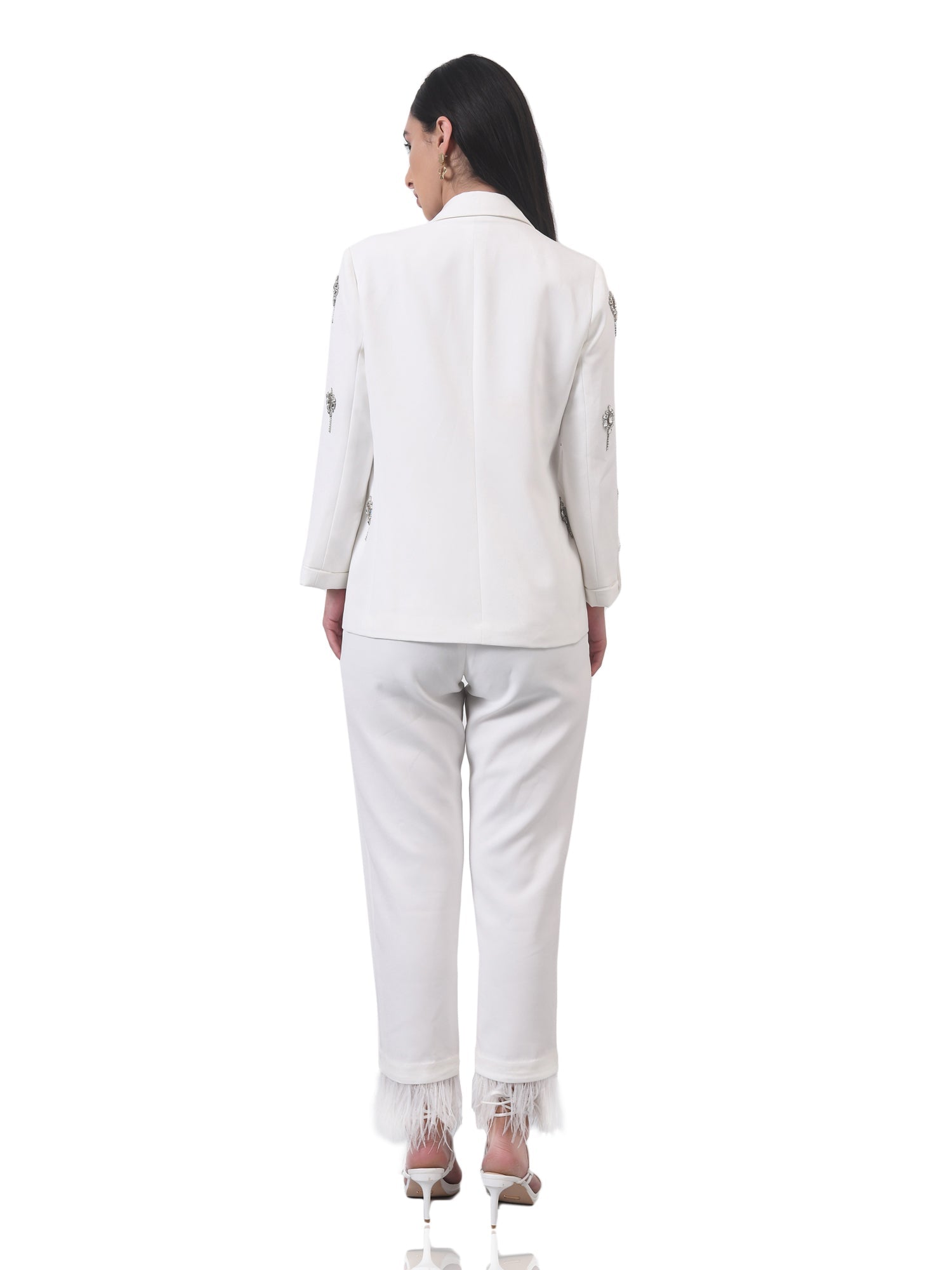 embellished broaches blazer