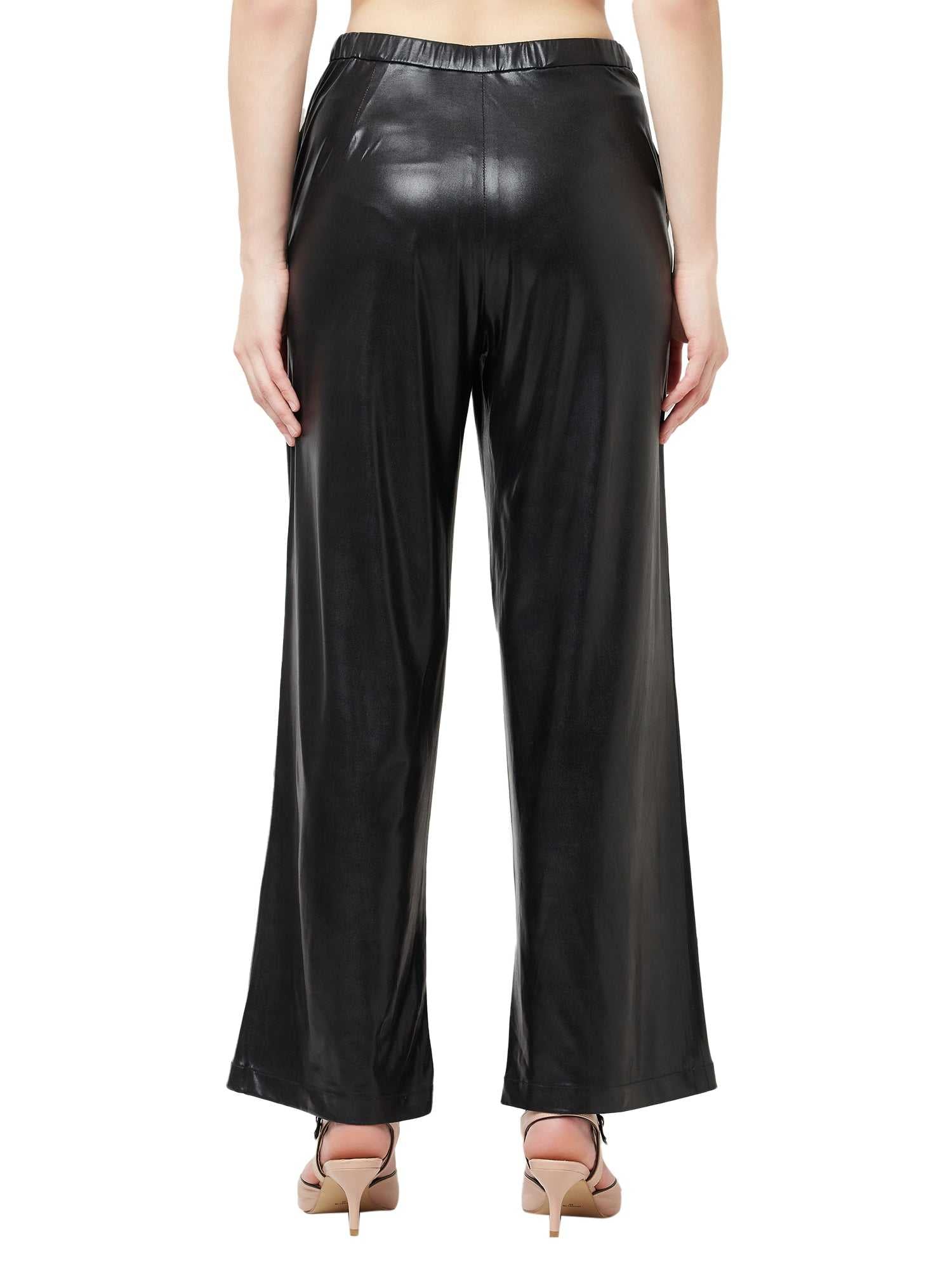 wide leg leather pant