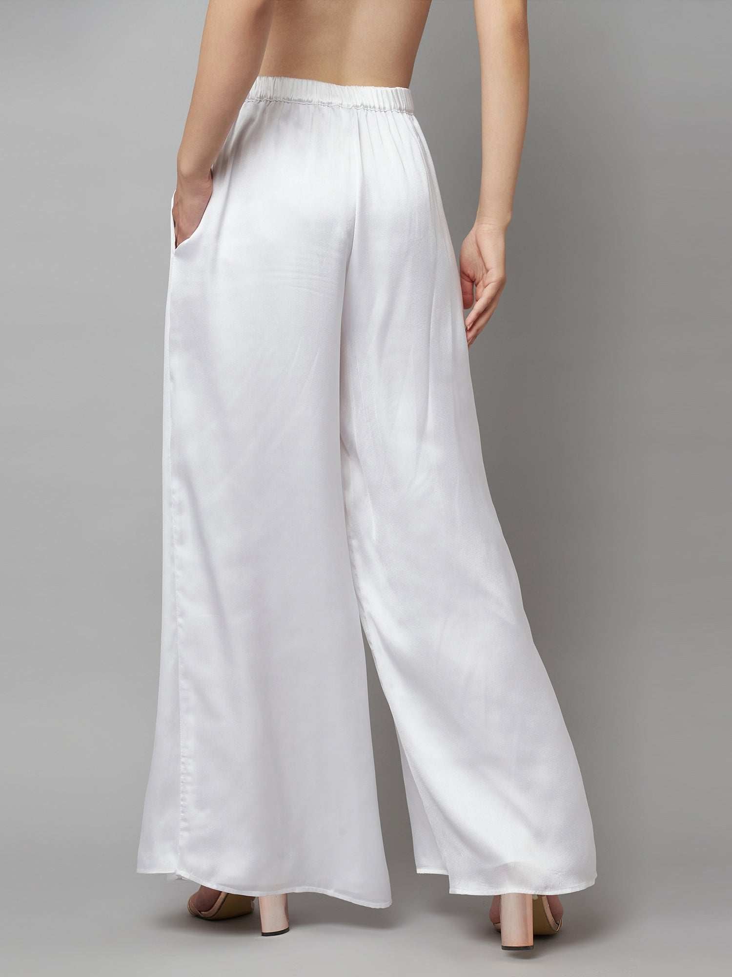 shining white wrap palazzo