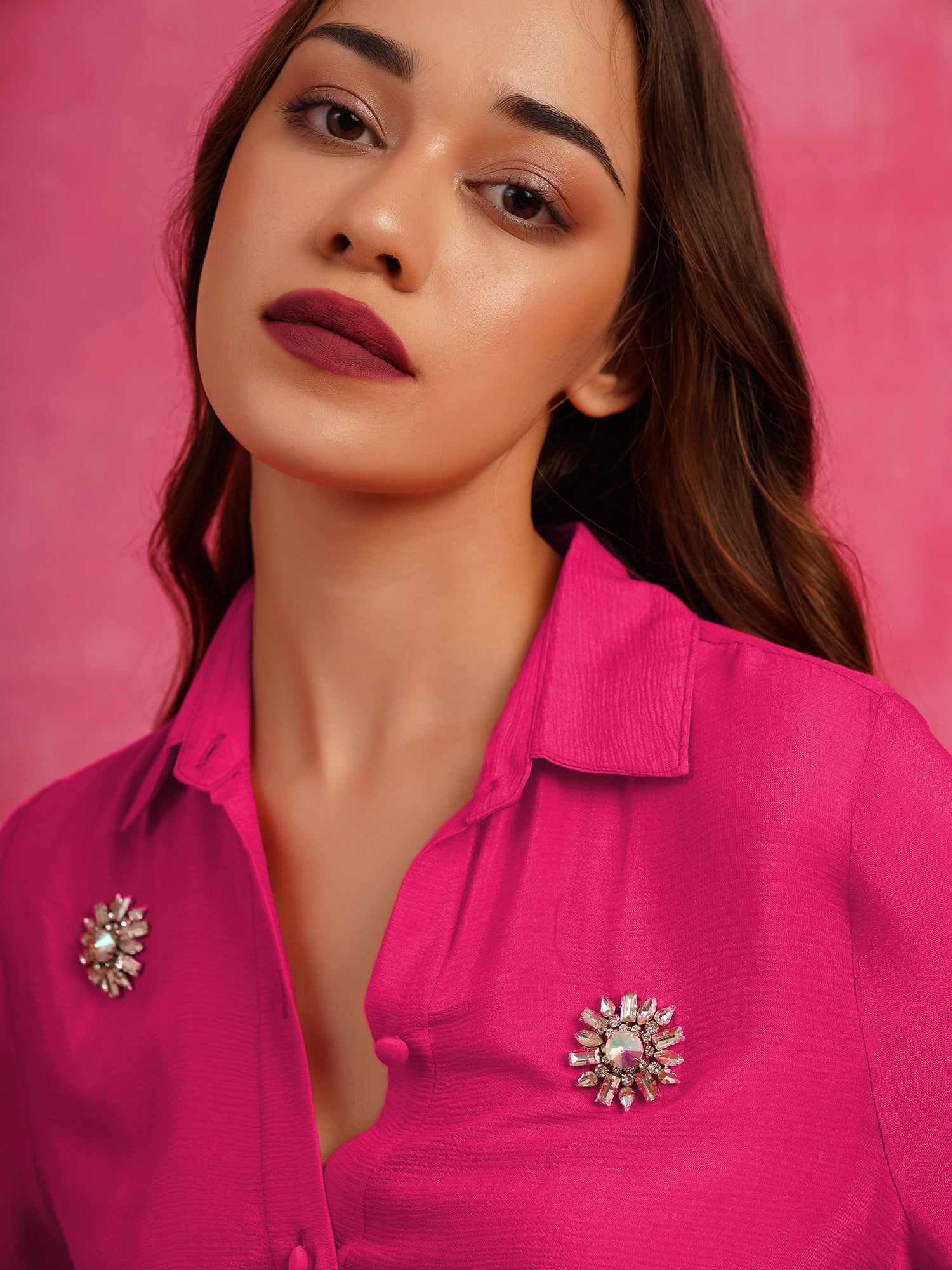 deluxe pink embellished shirt