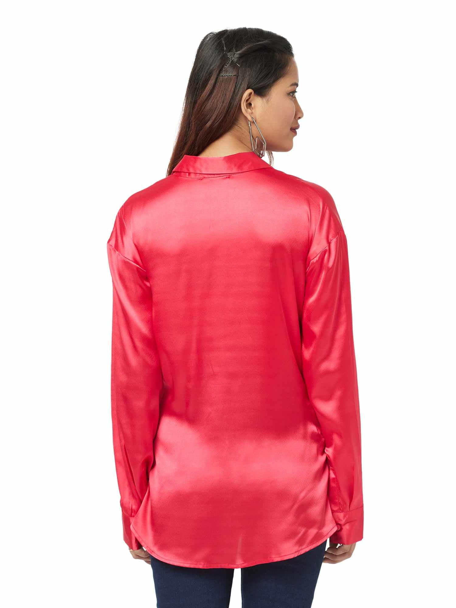 satin soft ruched shirt  