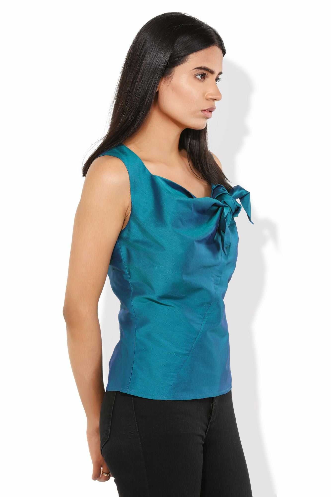 bowie knotted taffeta top