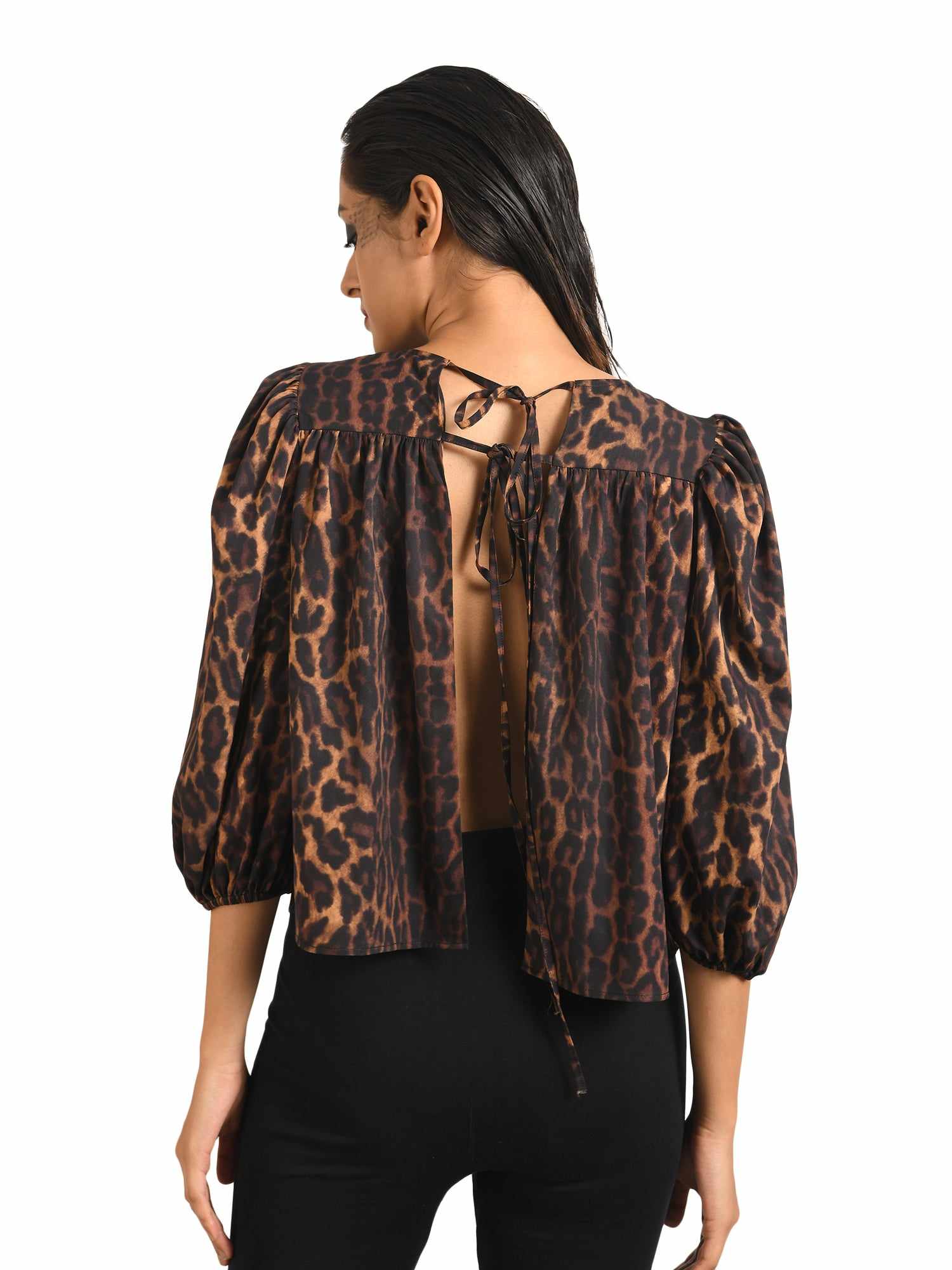 back cut leopard top