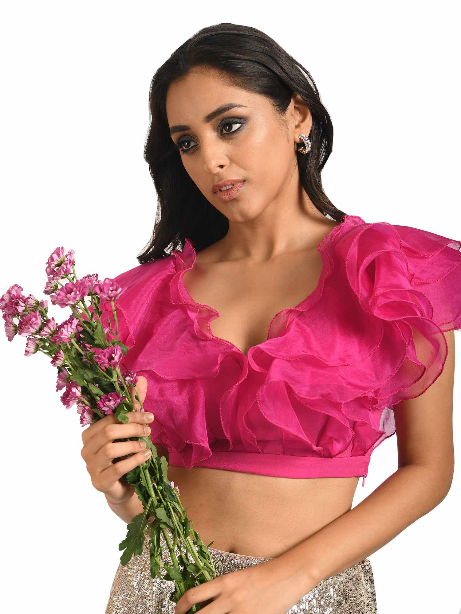 play full ruffle pink top