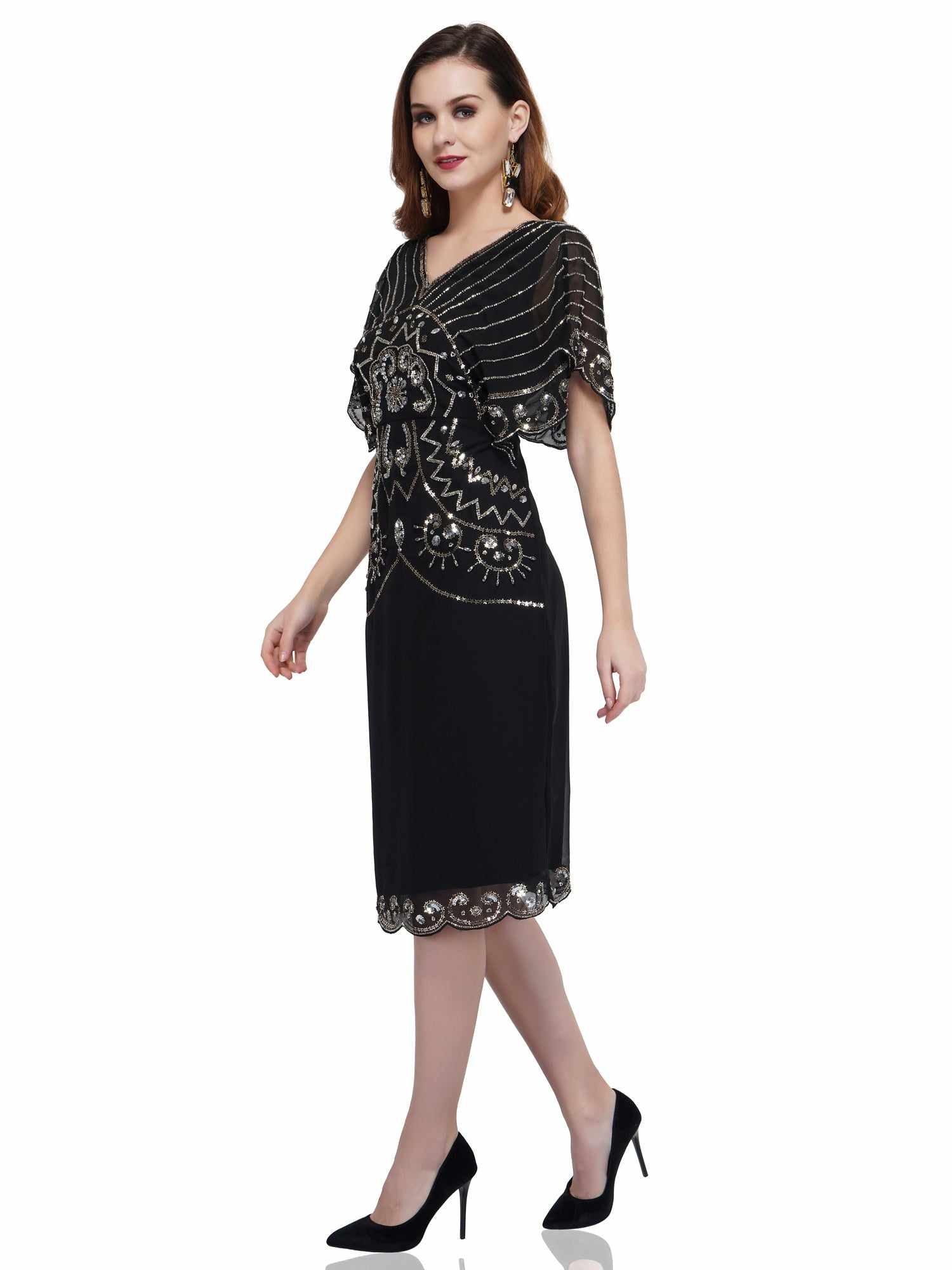 metal geometric sequin dress