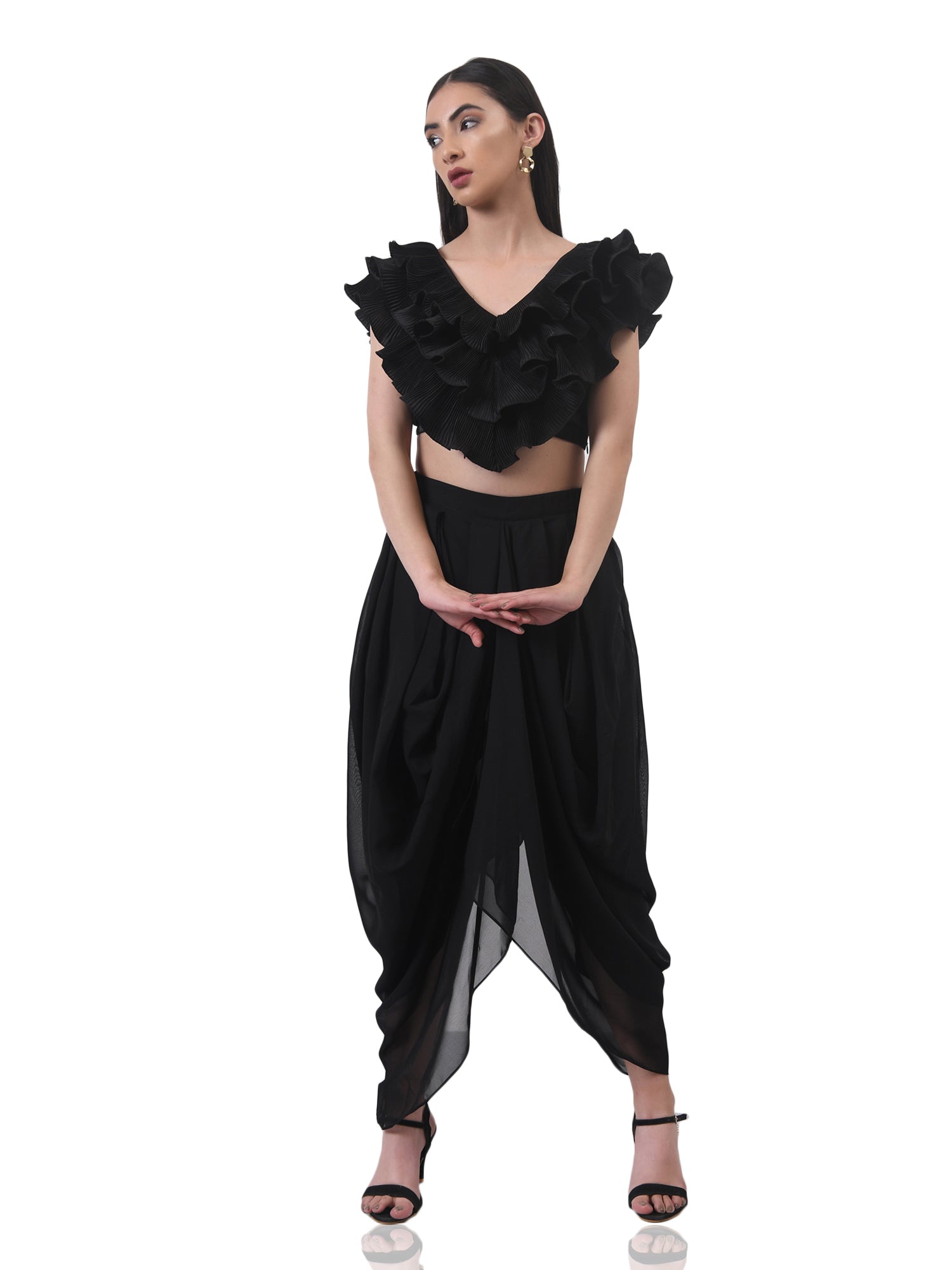 solid black dhoti pants  