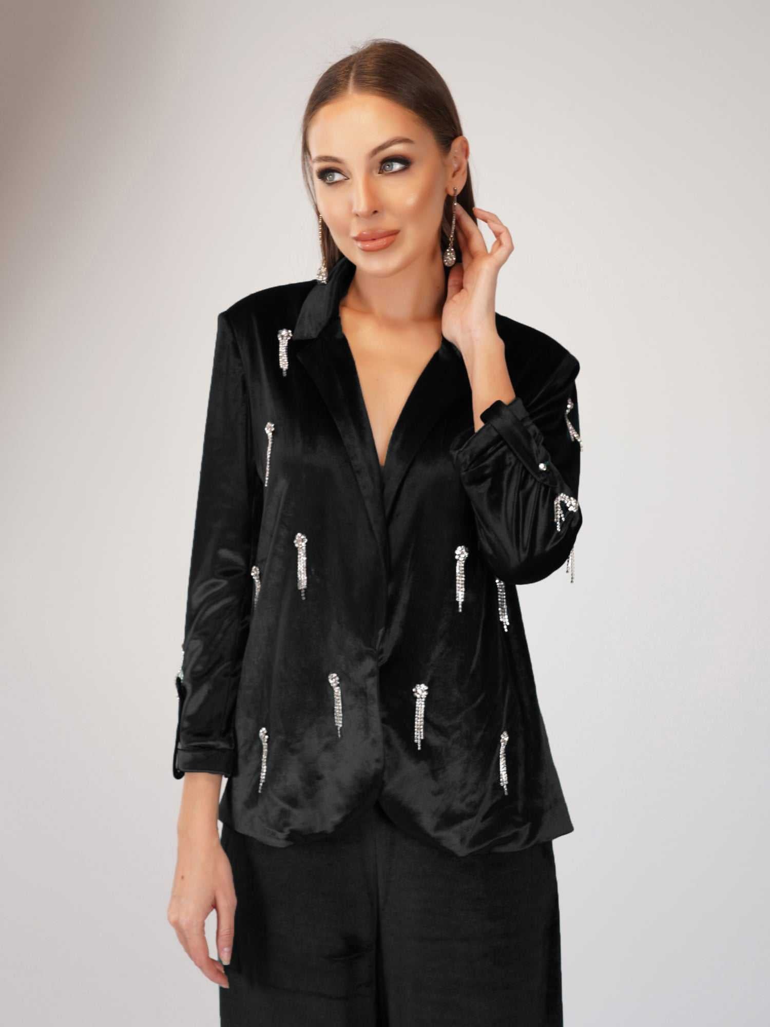 black velour party blazer