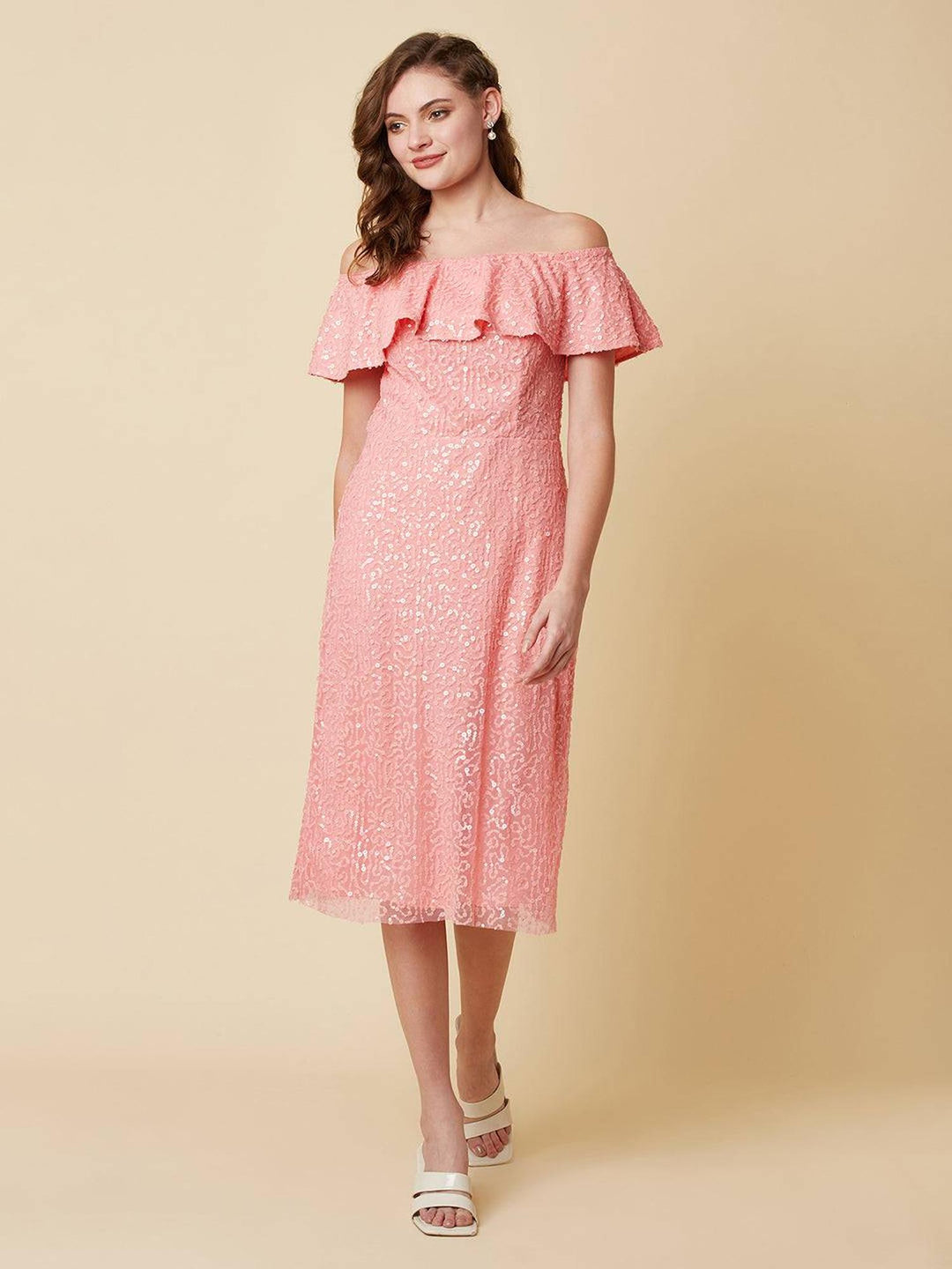pink mood sequins dress