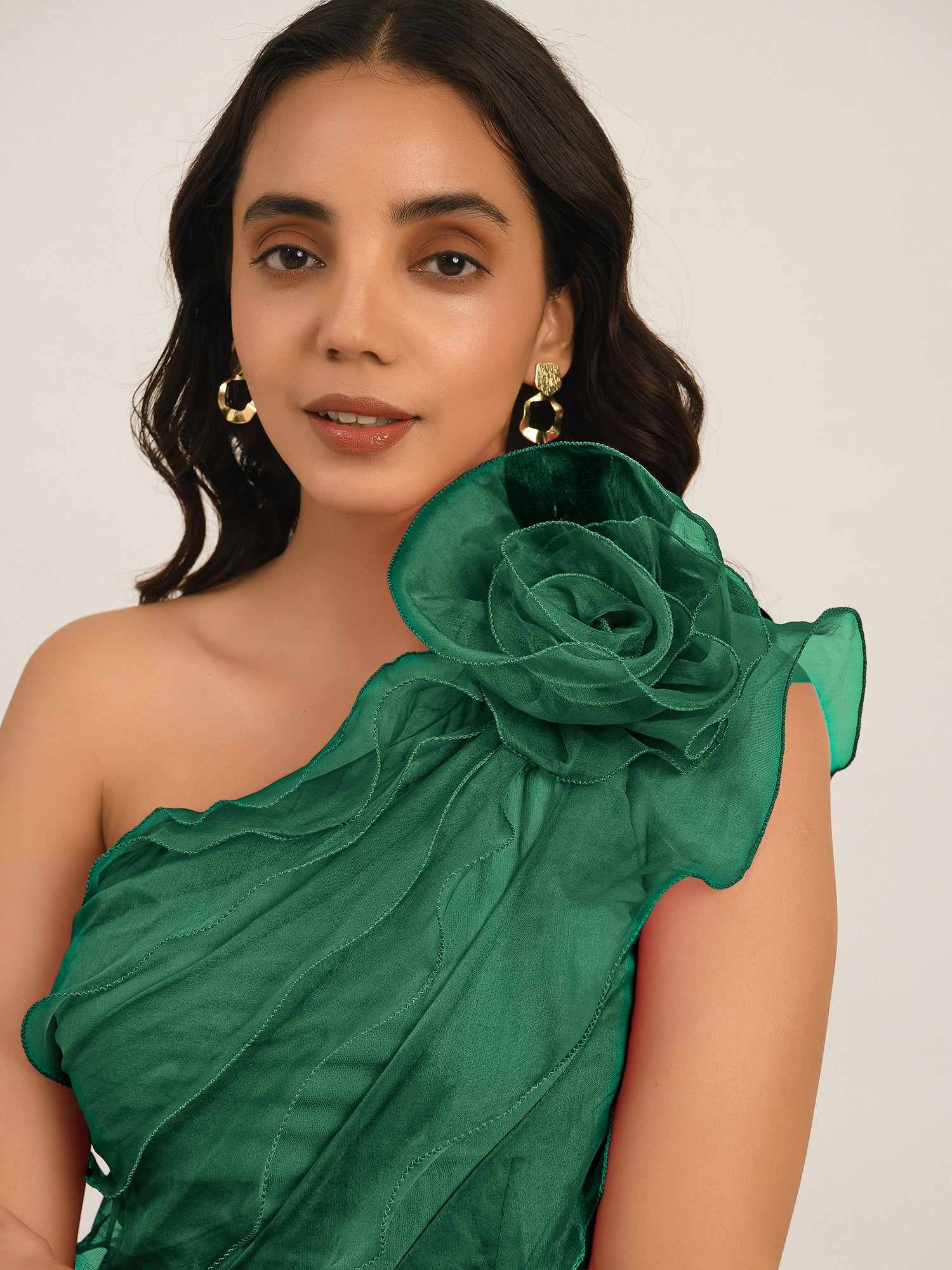 so sexy multi tier green ruffle dress