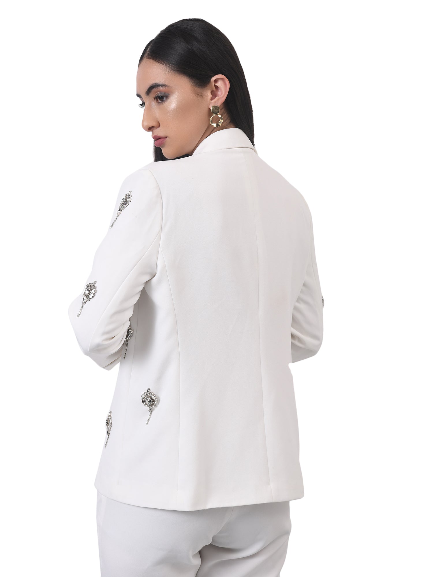 embellished broaches blazer