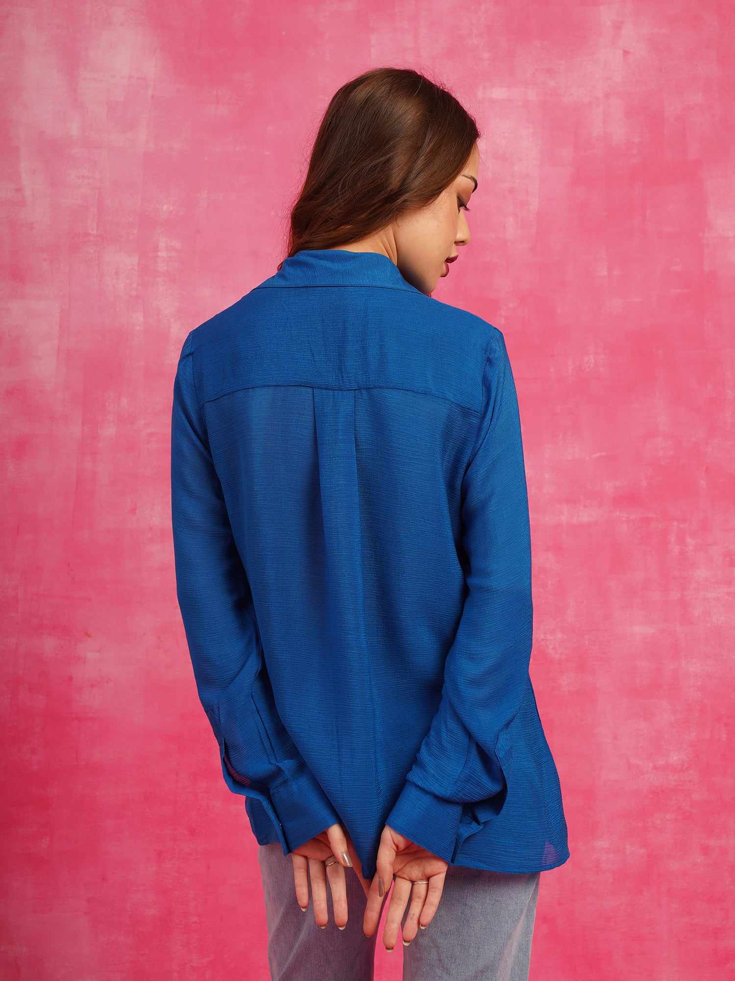 deluxe embellished blue shirt  