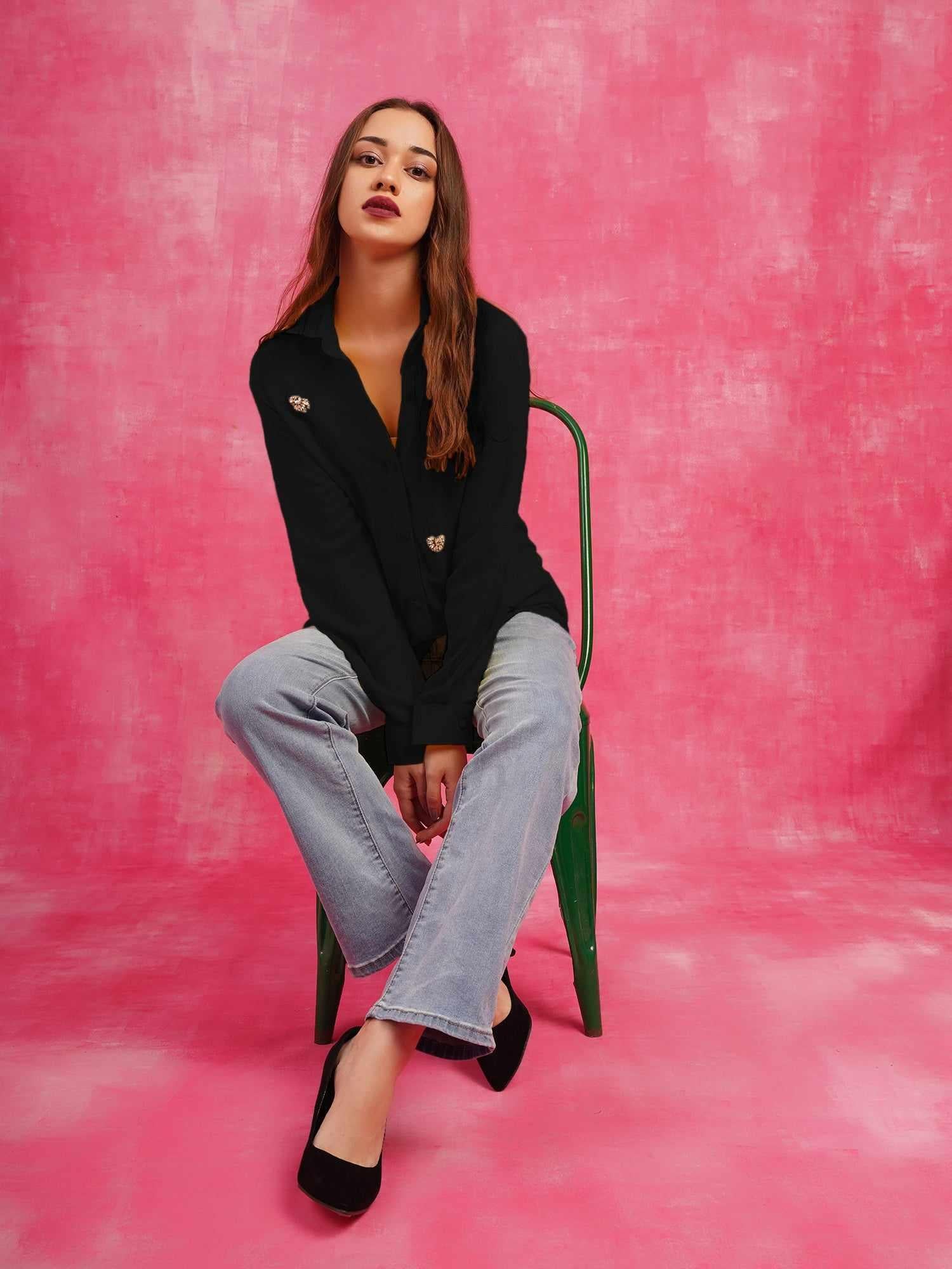Deluxe Embellished Black Shirt