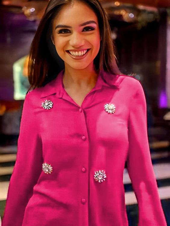 deluxe pink embellished shirt