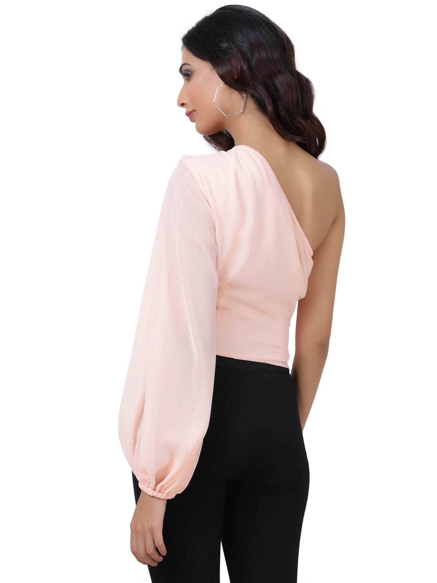 pink statement opulent sleeve blouse