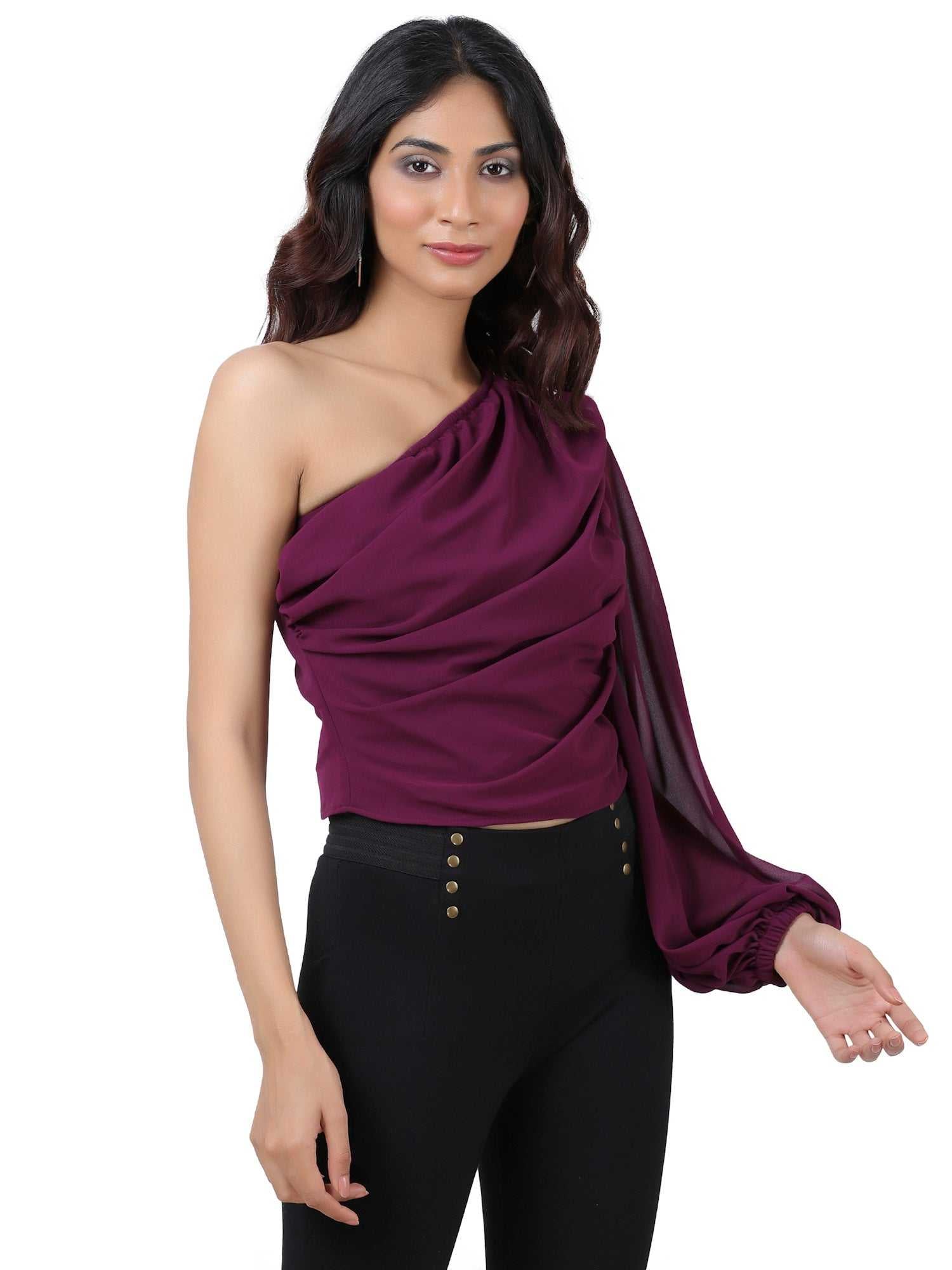 wine statement opulent sleeve blouse