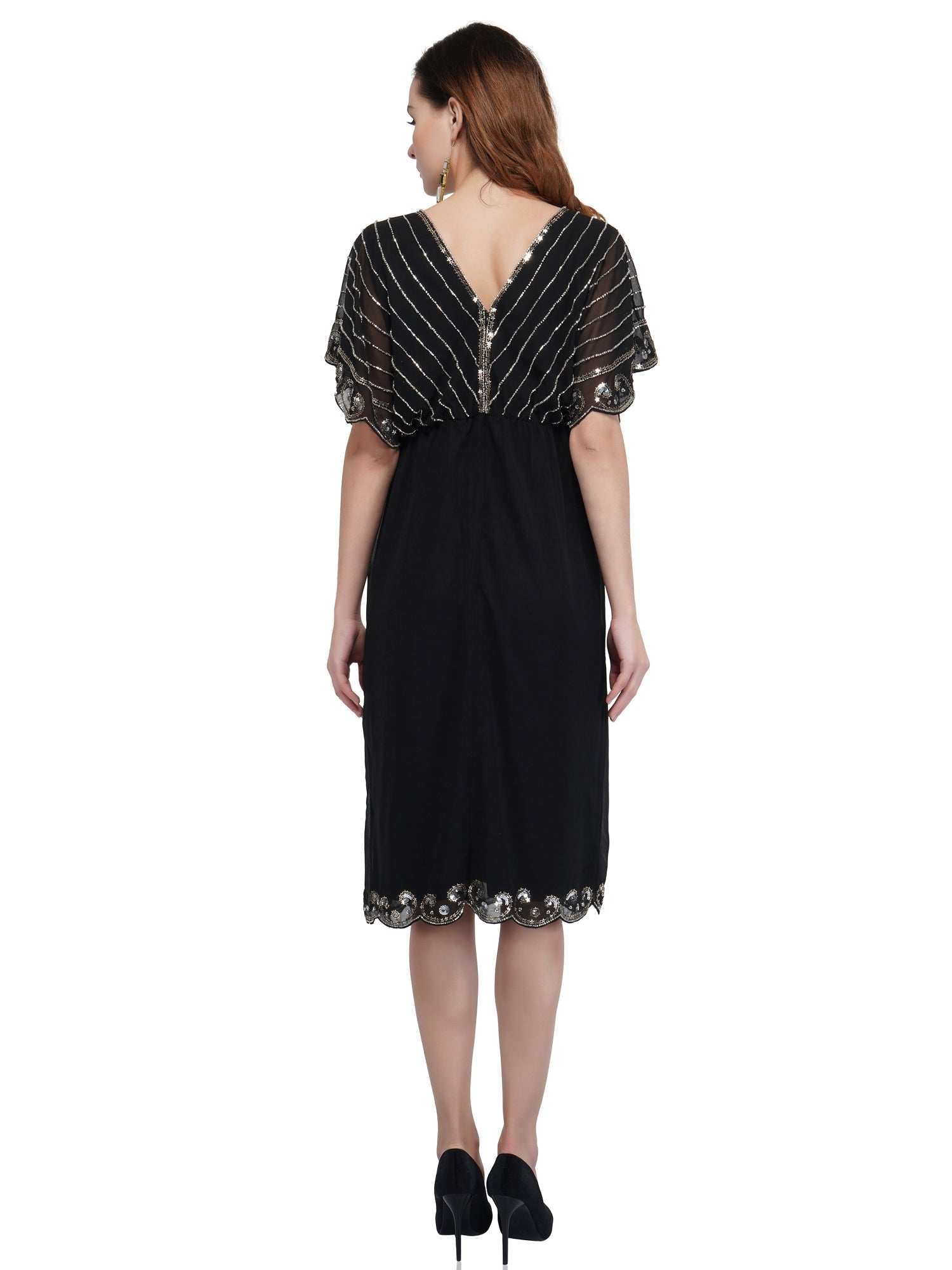 metal geometric sequin dress