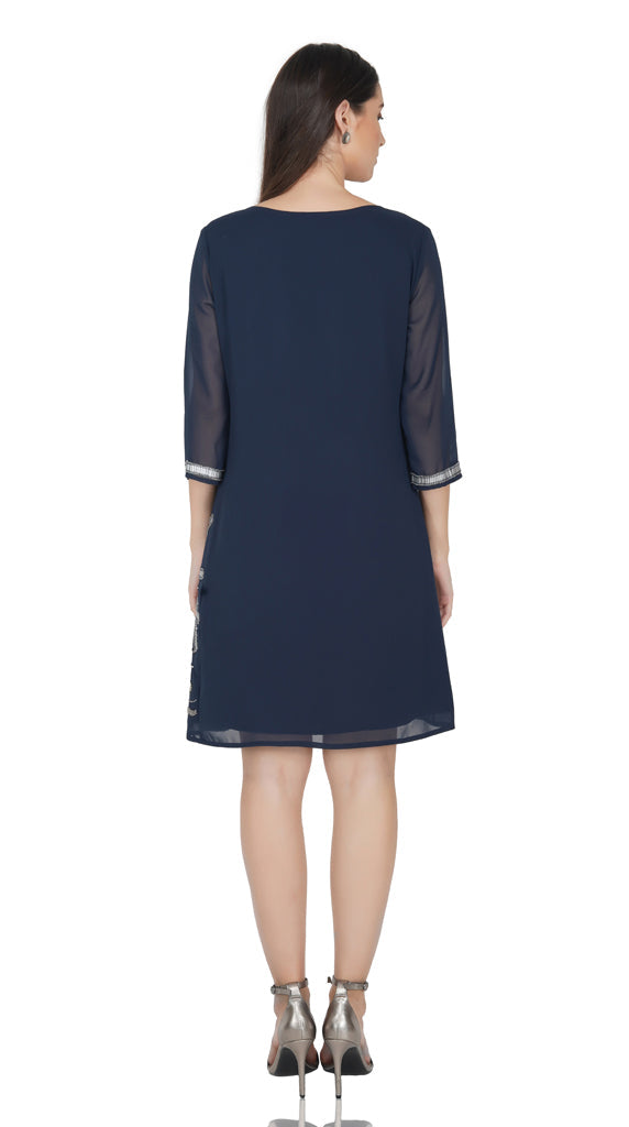 abstract navy dress  