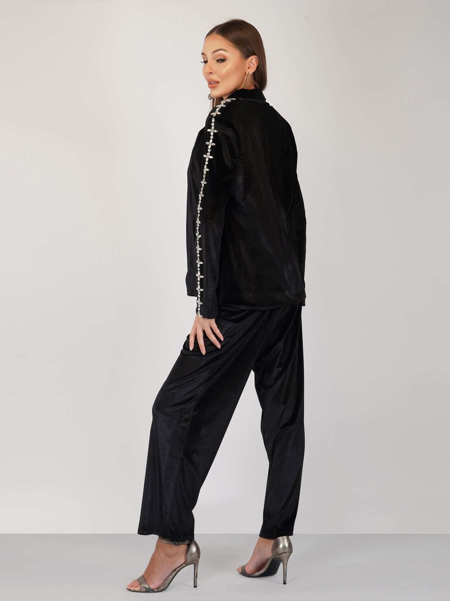 black korean velvet blazer