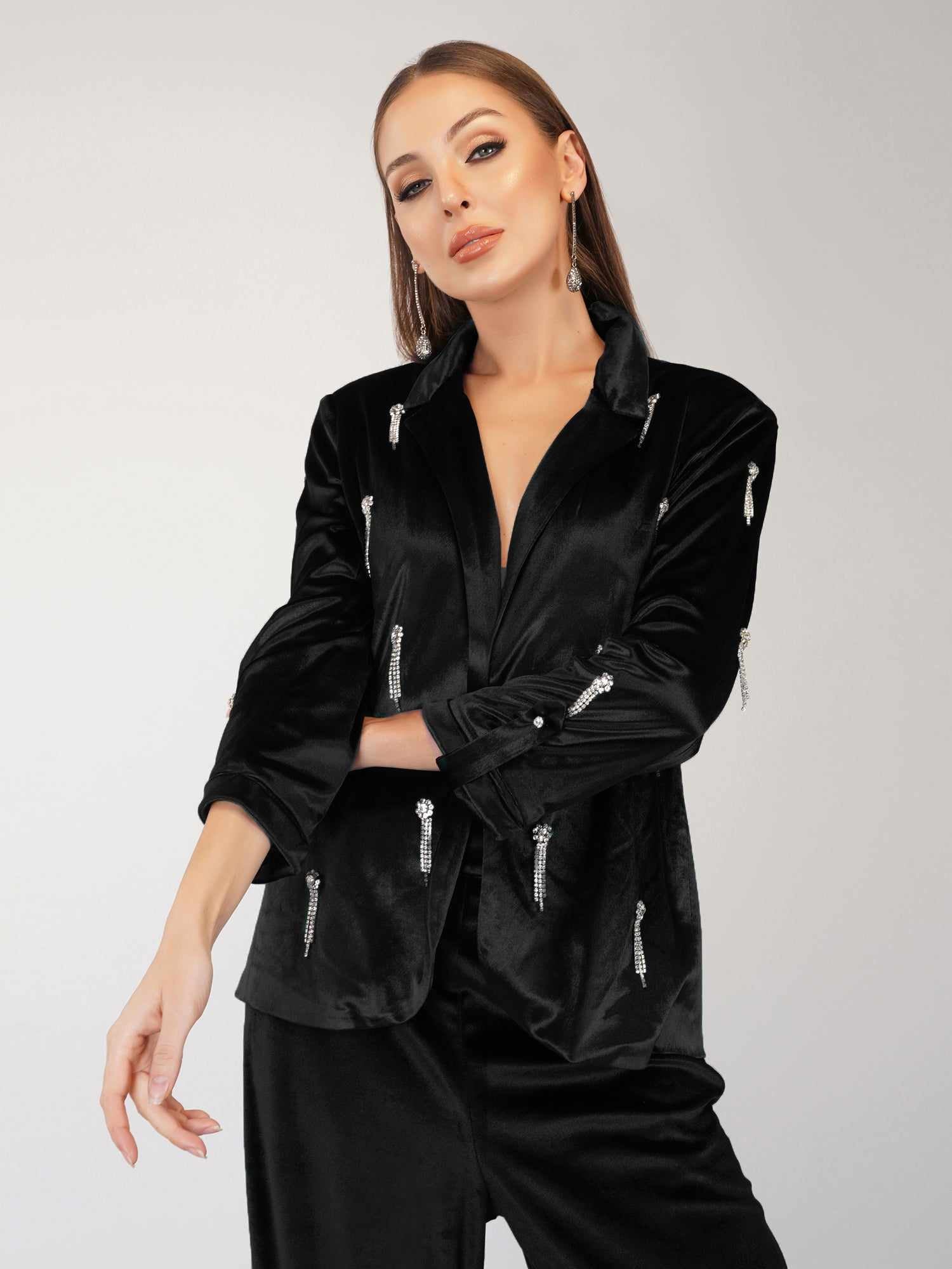 black velour party blazer