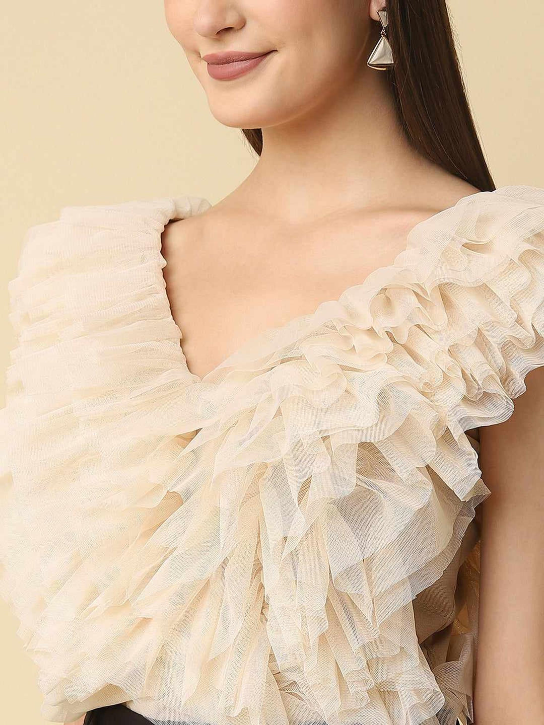 vacay multi layer ruffle bodysuit