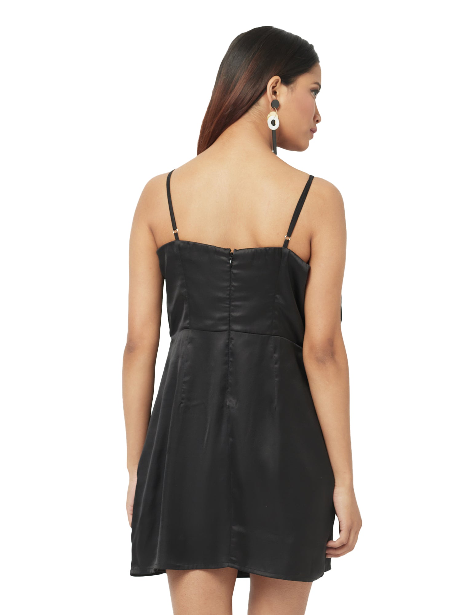 cut out embroidered black dress