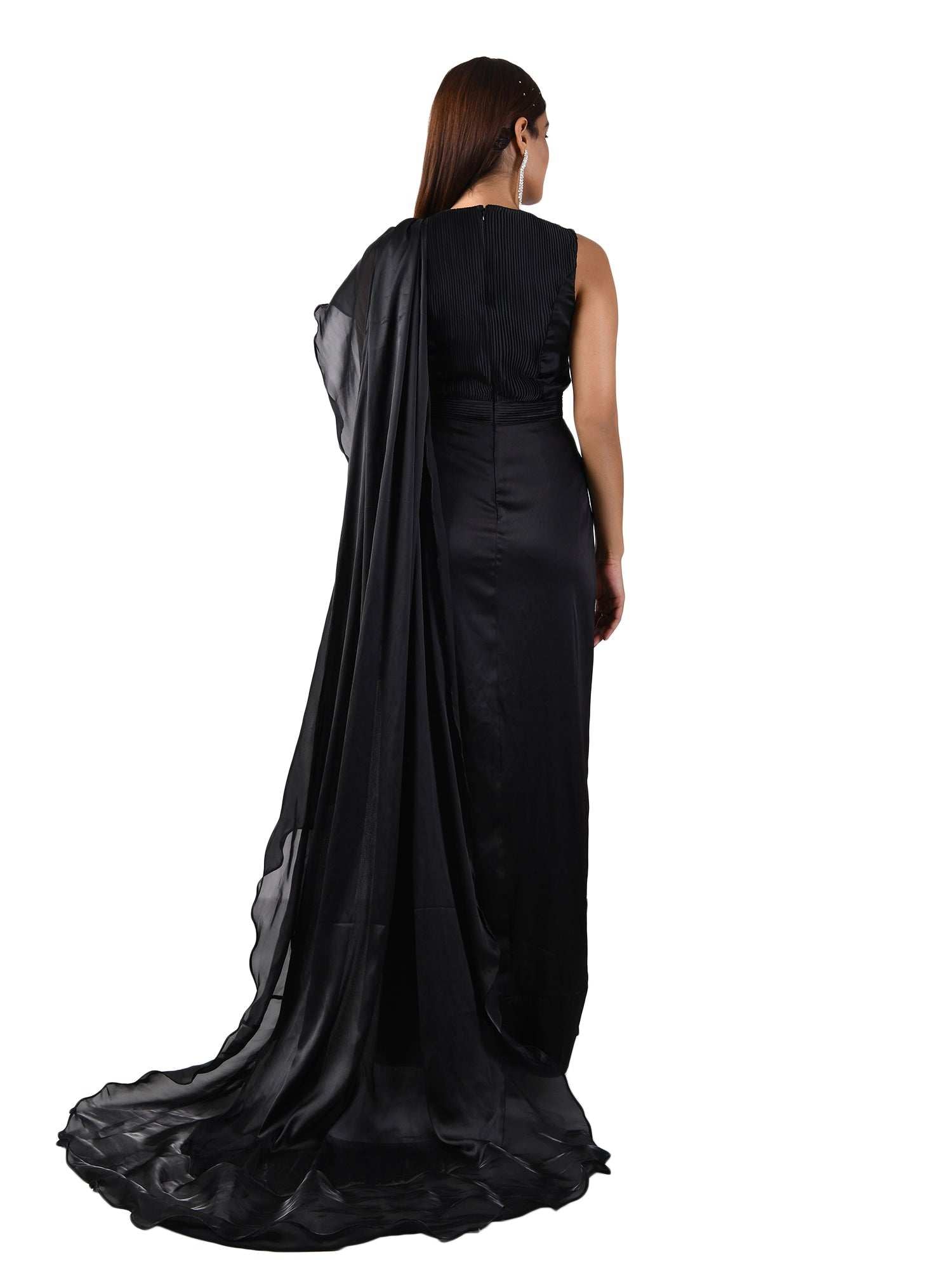 mattia black slit gown