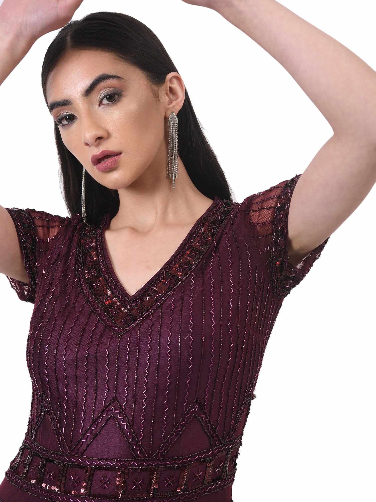 desert wine embellished gown