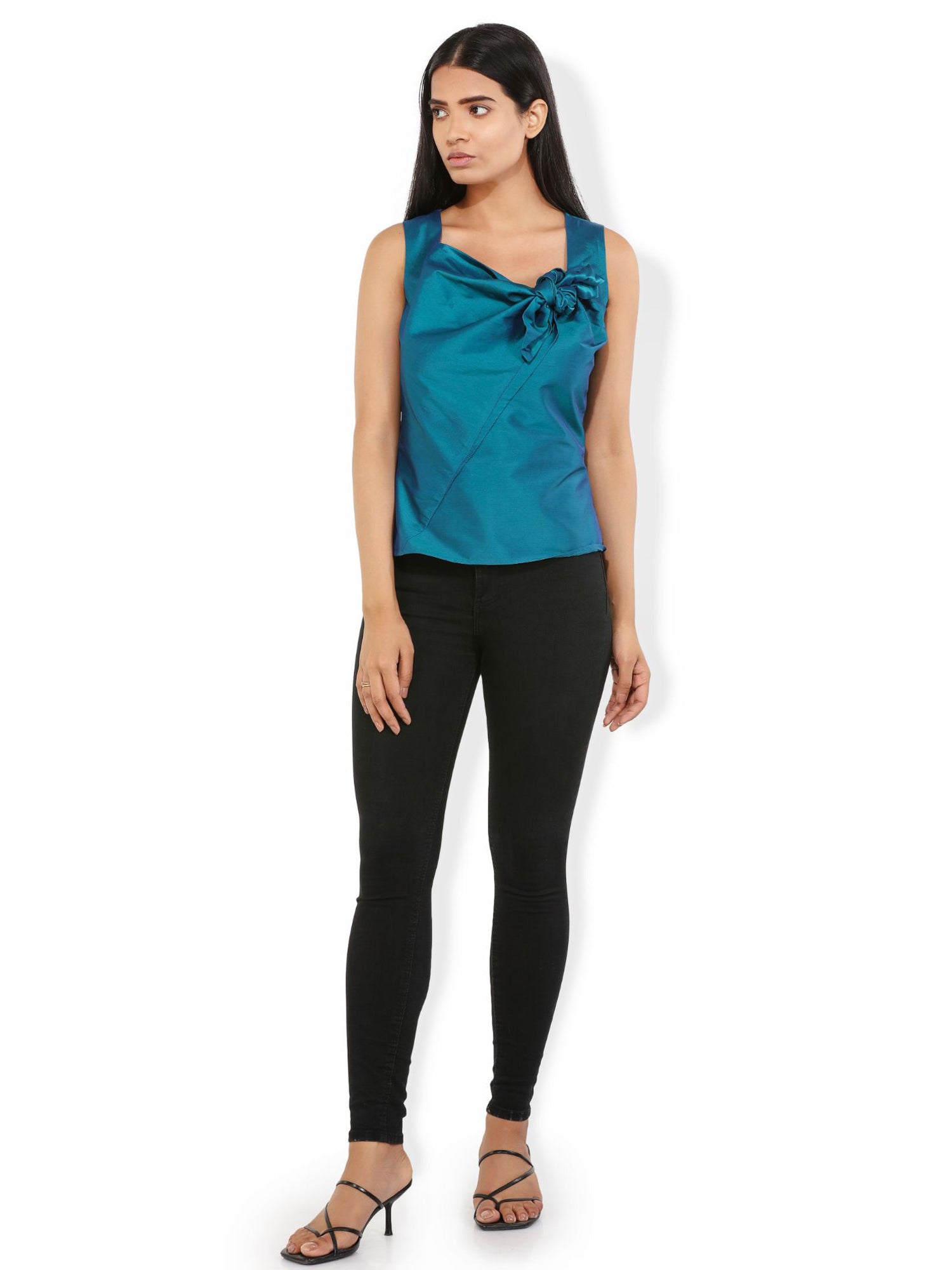 bowie knotted taffeta top