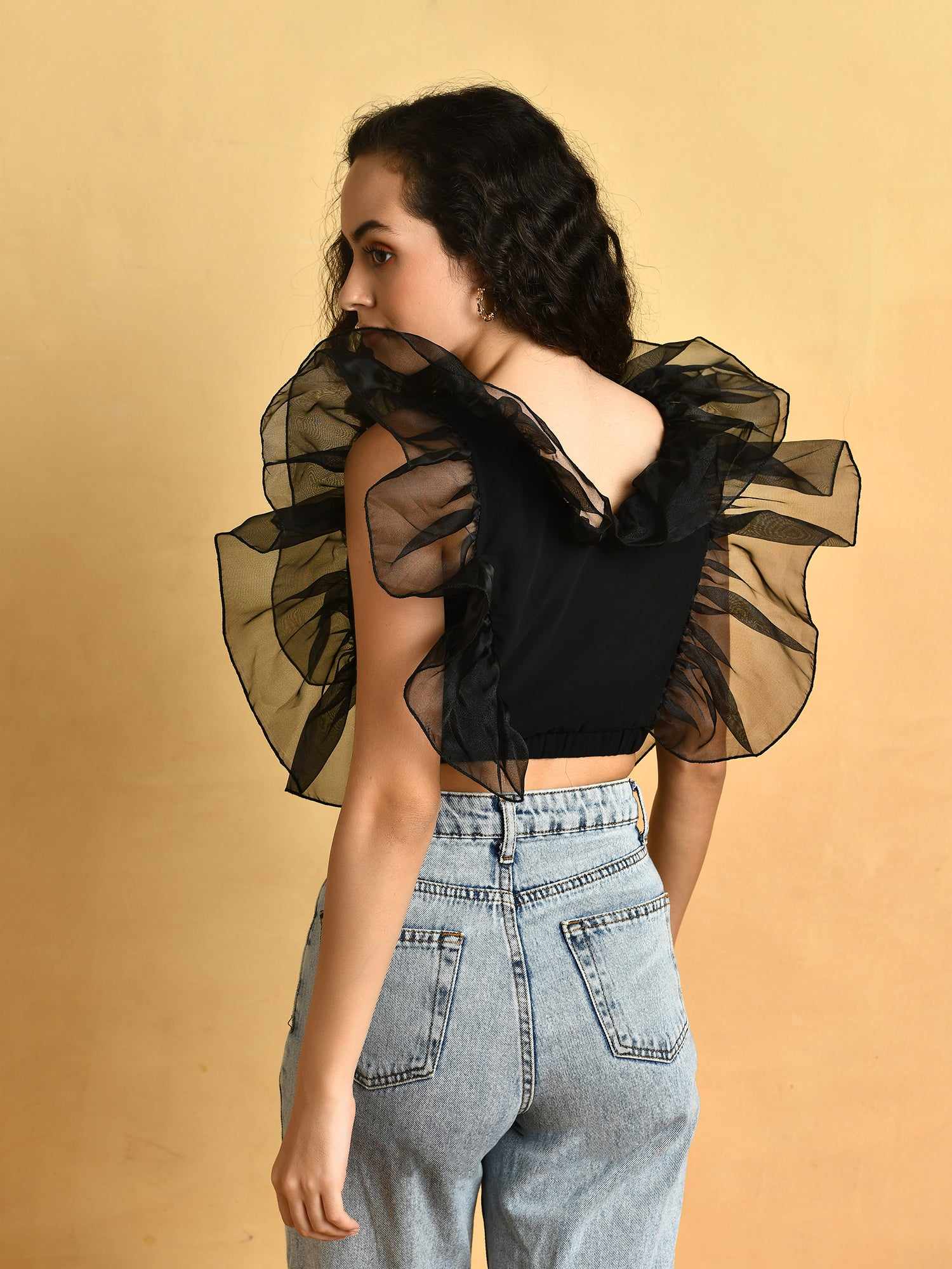 not so basic ruffle crop top  