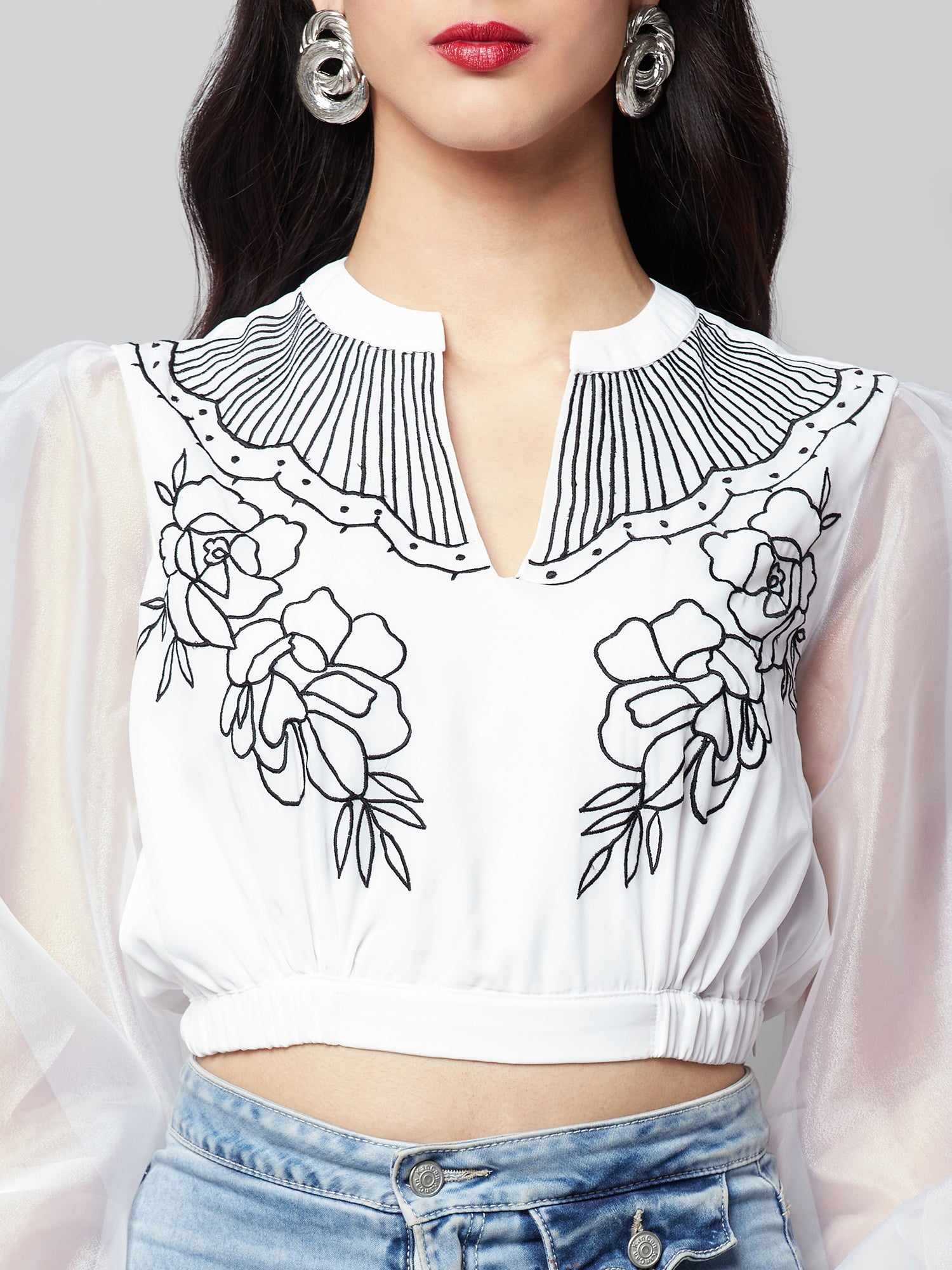 ivory noir intricacy top