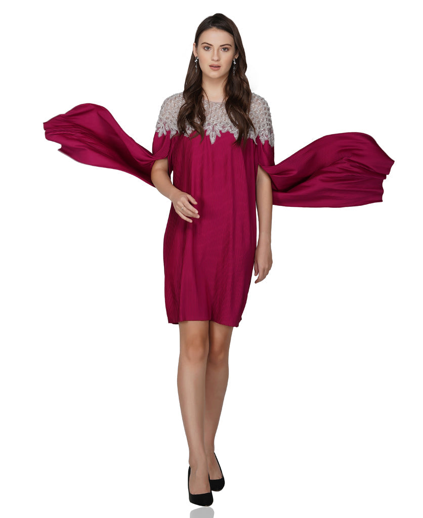 cape style satin dress gurgaon