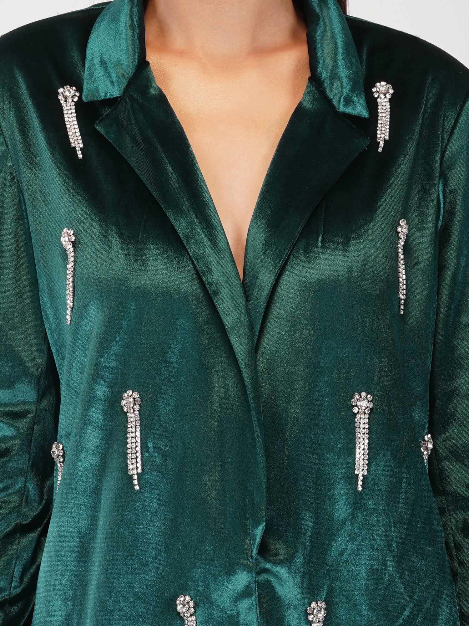 green velour party blazer
