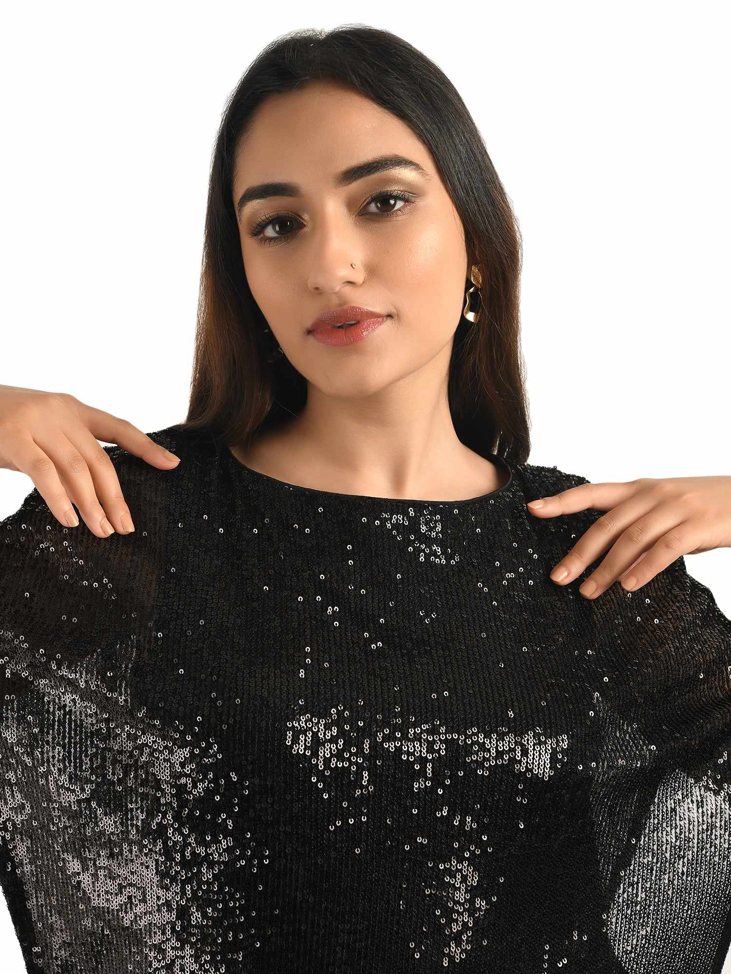 sequins cape dress  