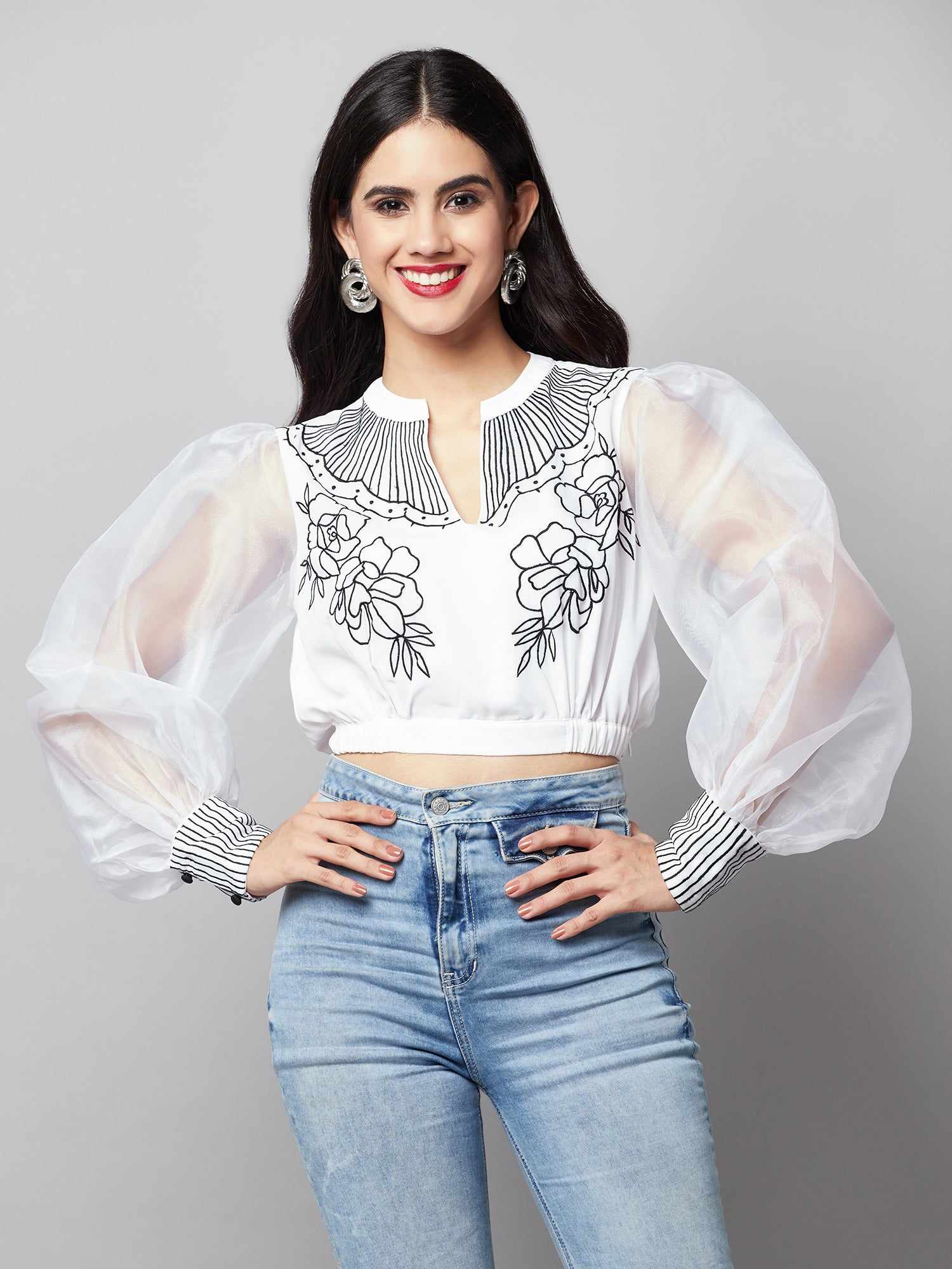 ivory noir intricacy top