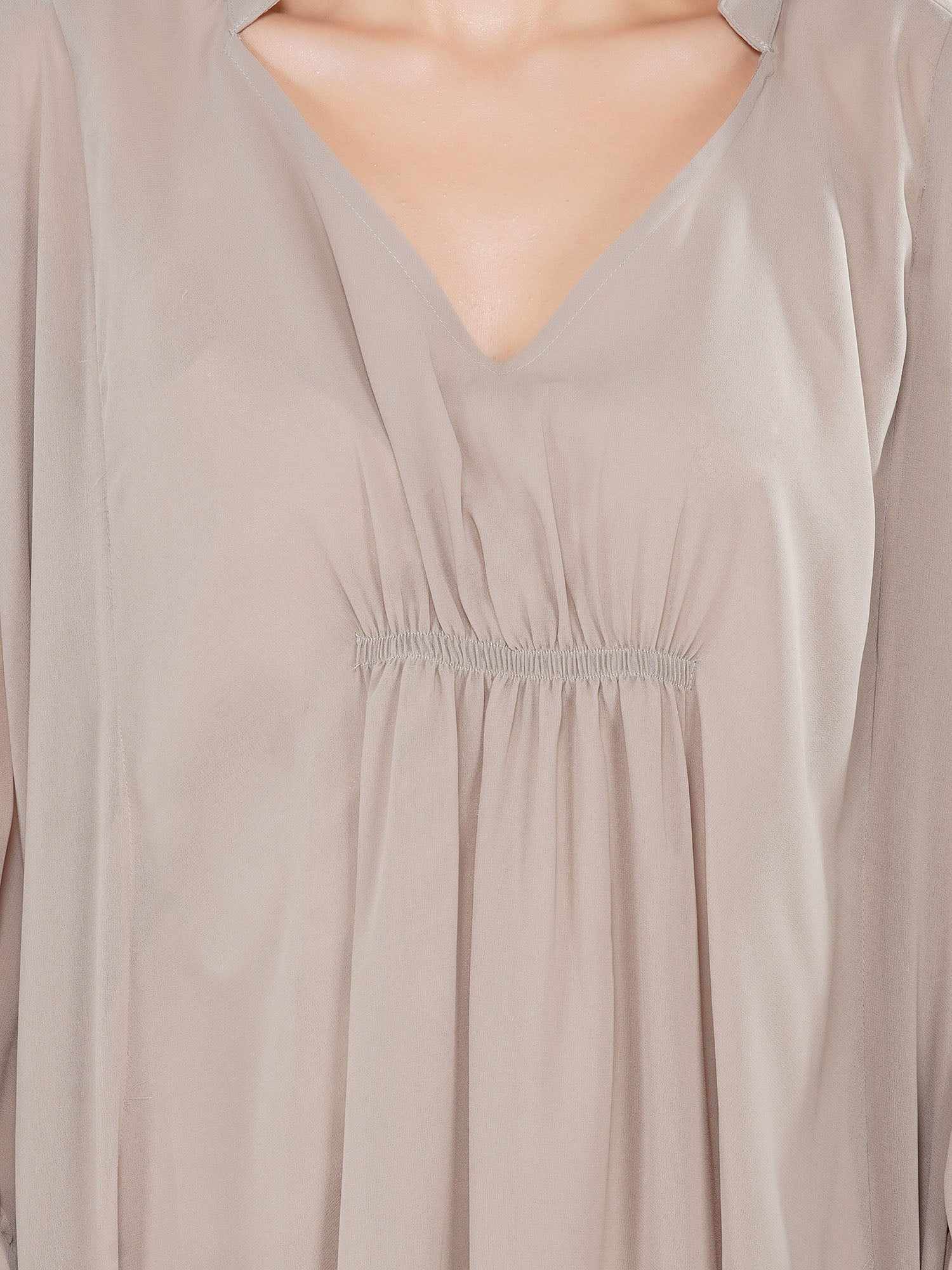 tan cape kaftan dress