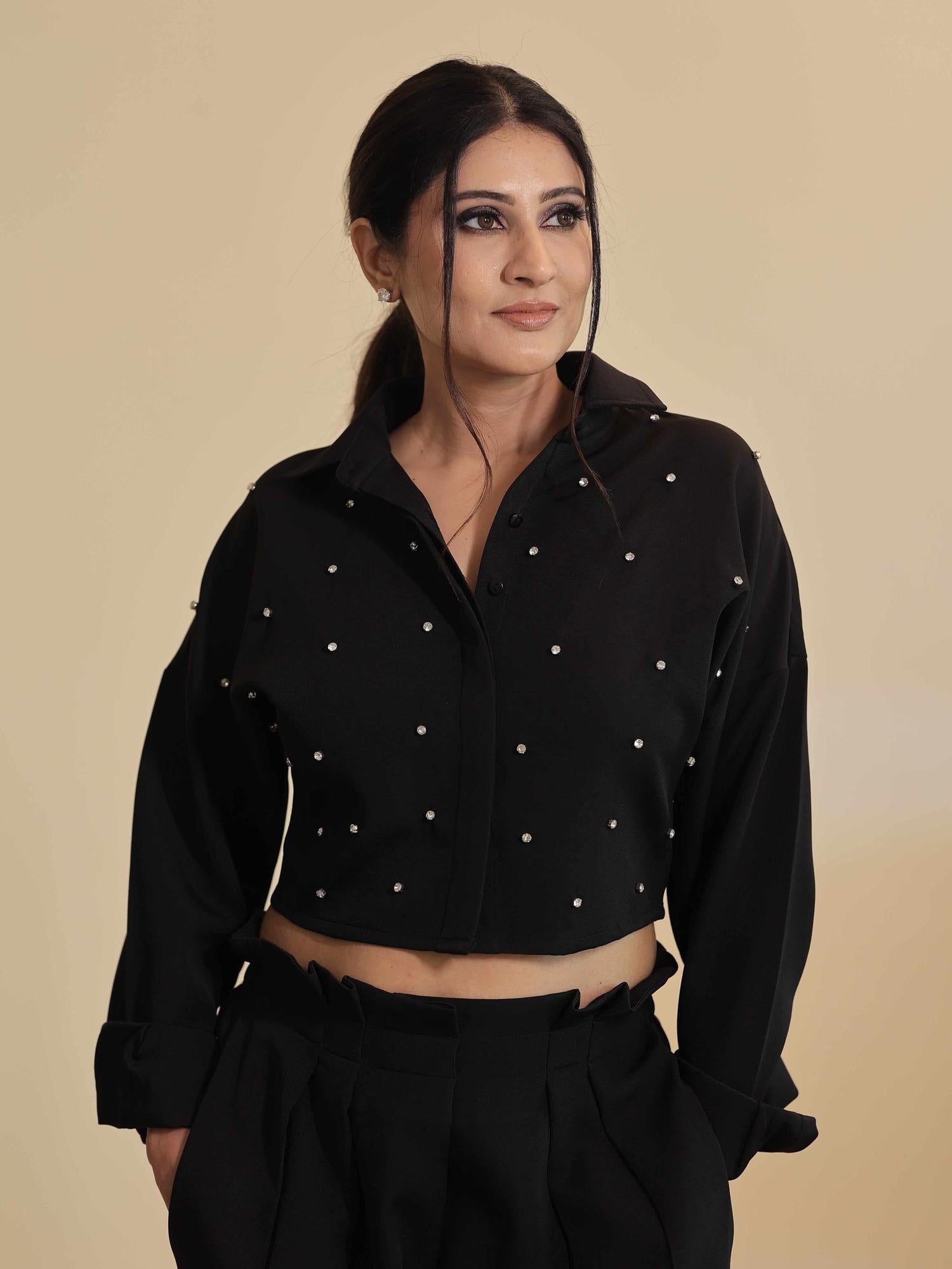 glam jam black cord set