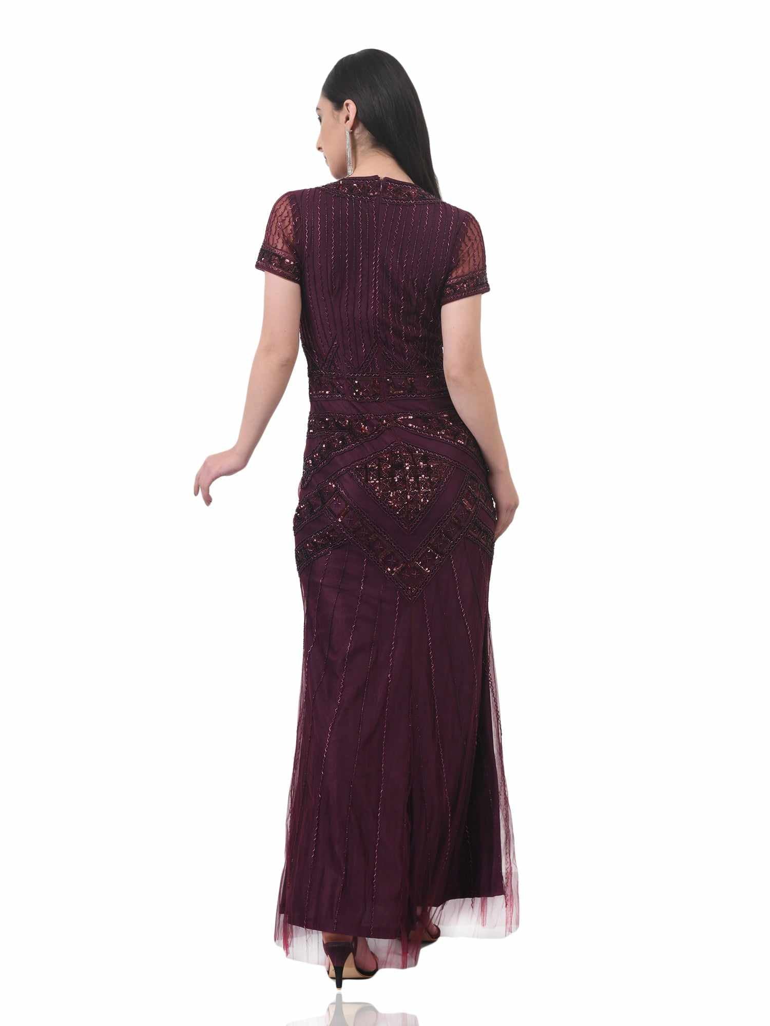 desert wine embellished gown